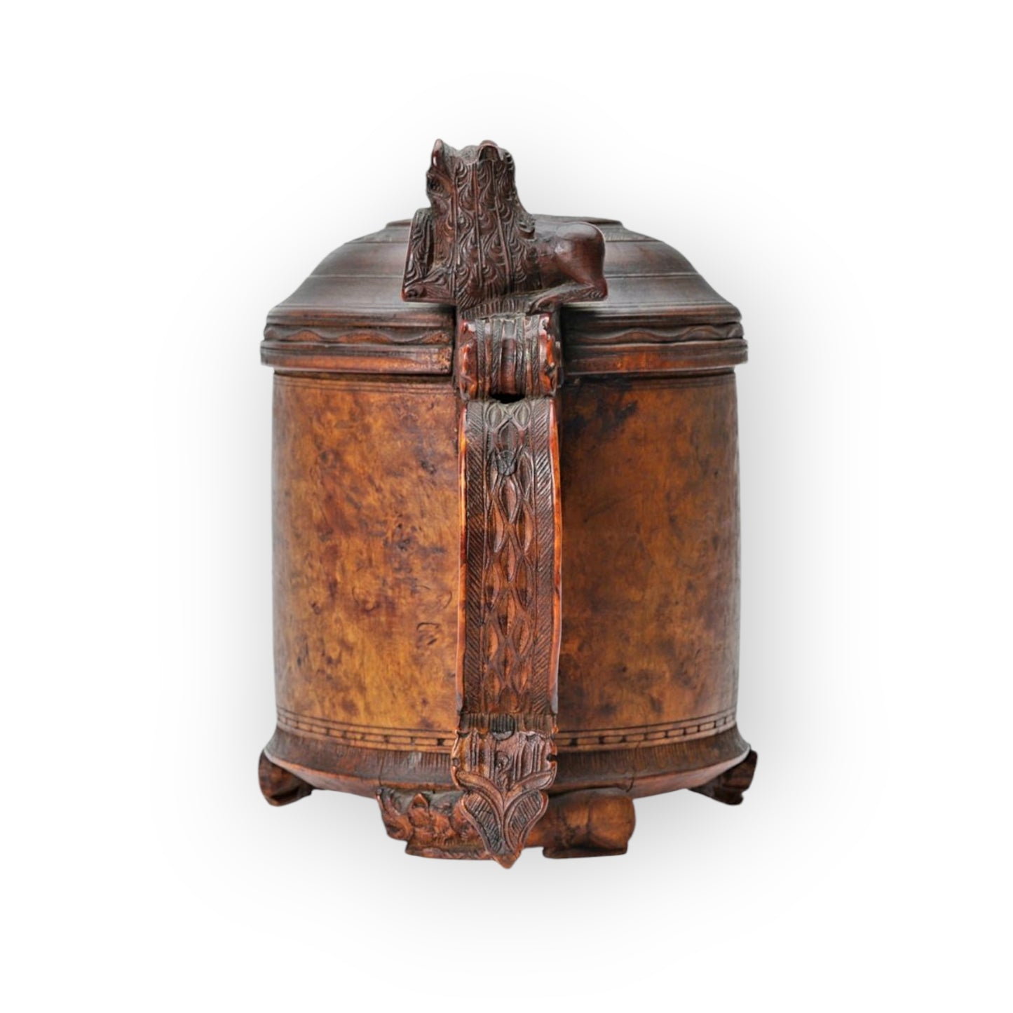 Large 18th Century Scandinavian Antique Treen Peg Tankard / Birch Wood Tankard