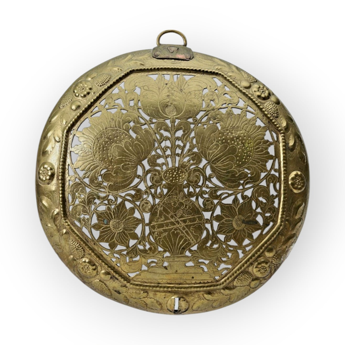 17th-Century Flemish / Dutch Antique Brass Wall Reflector