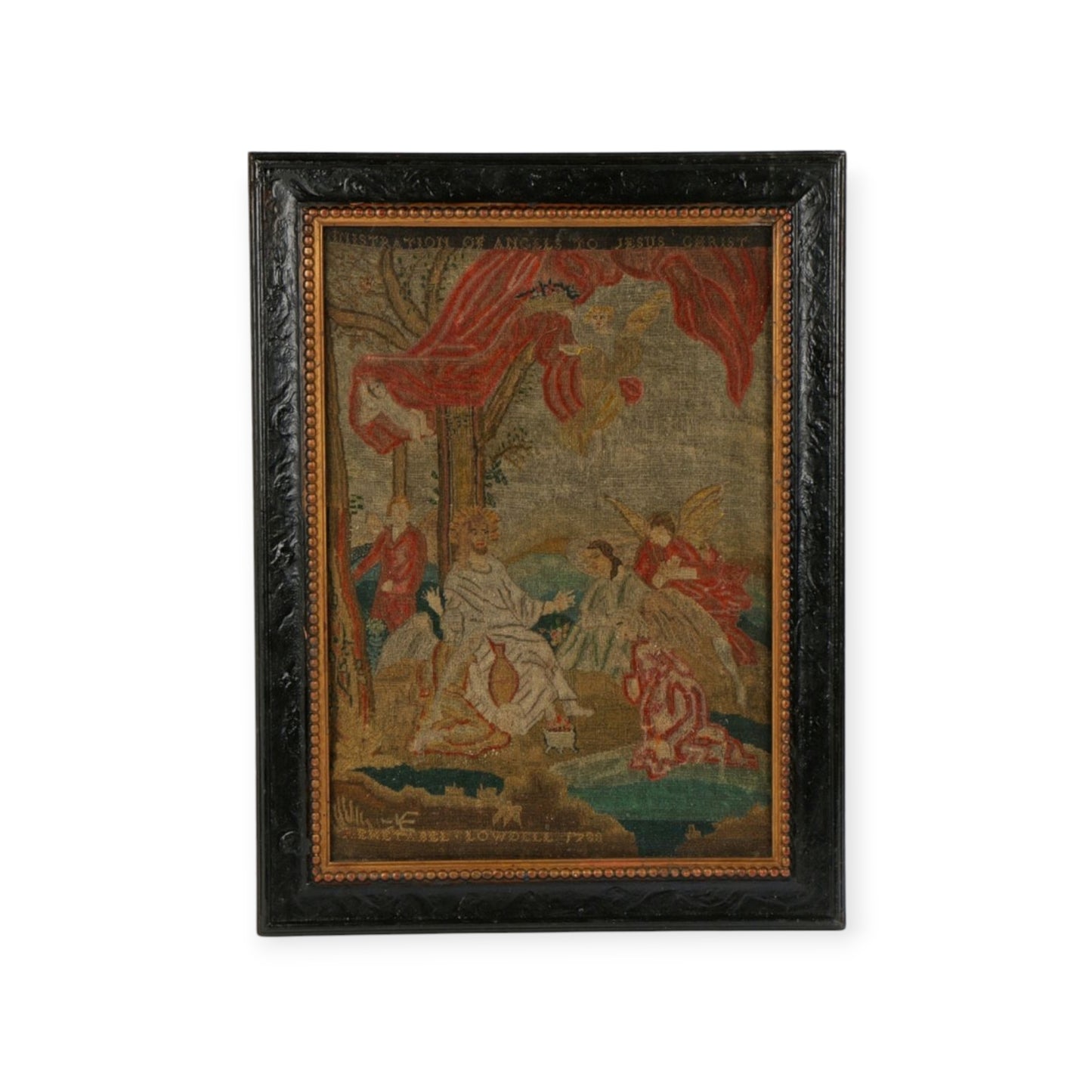 18th-Century English Antique Needlework Dated "1788"
