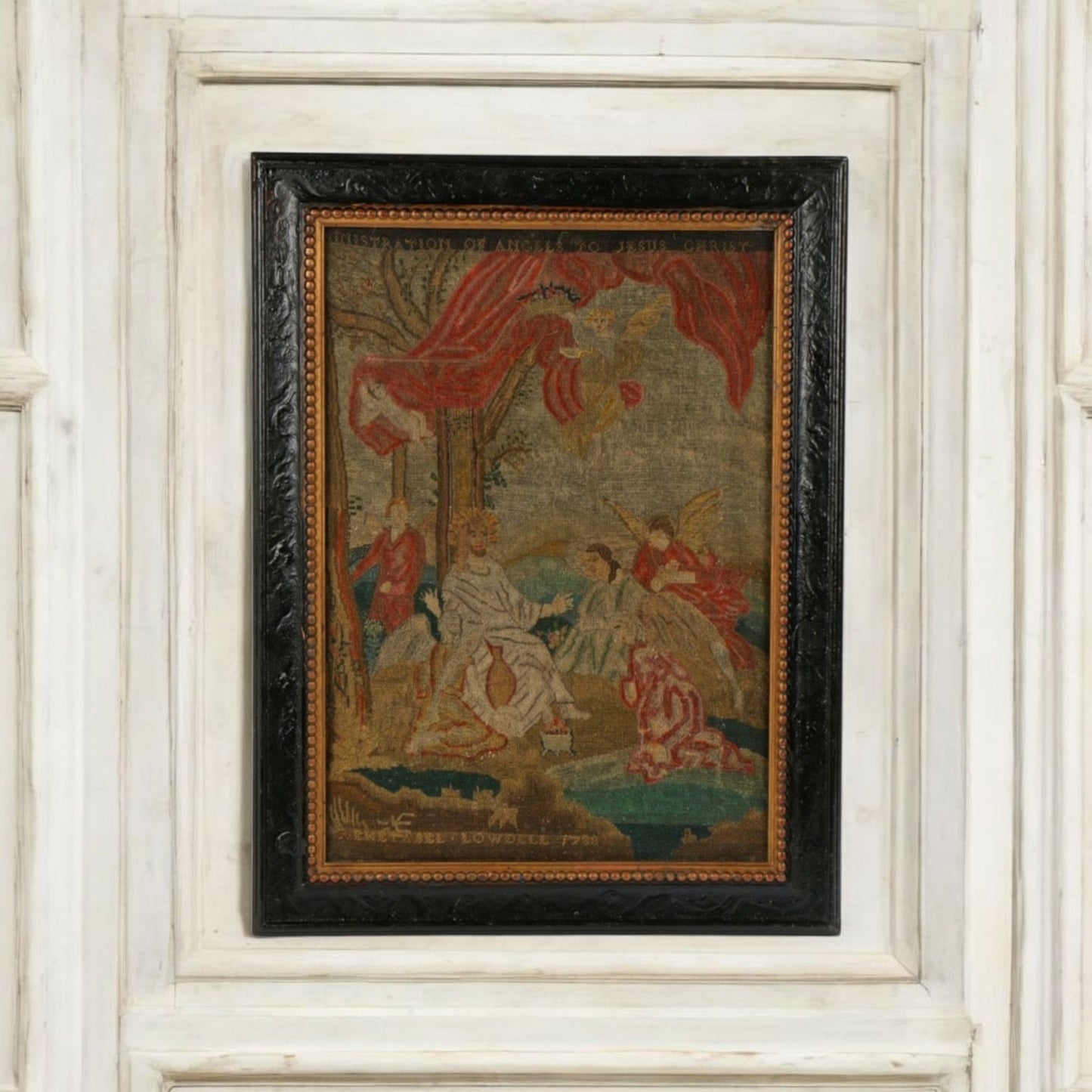 18th-Century English Antique Needlework Dated "1788"