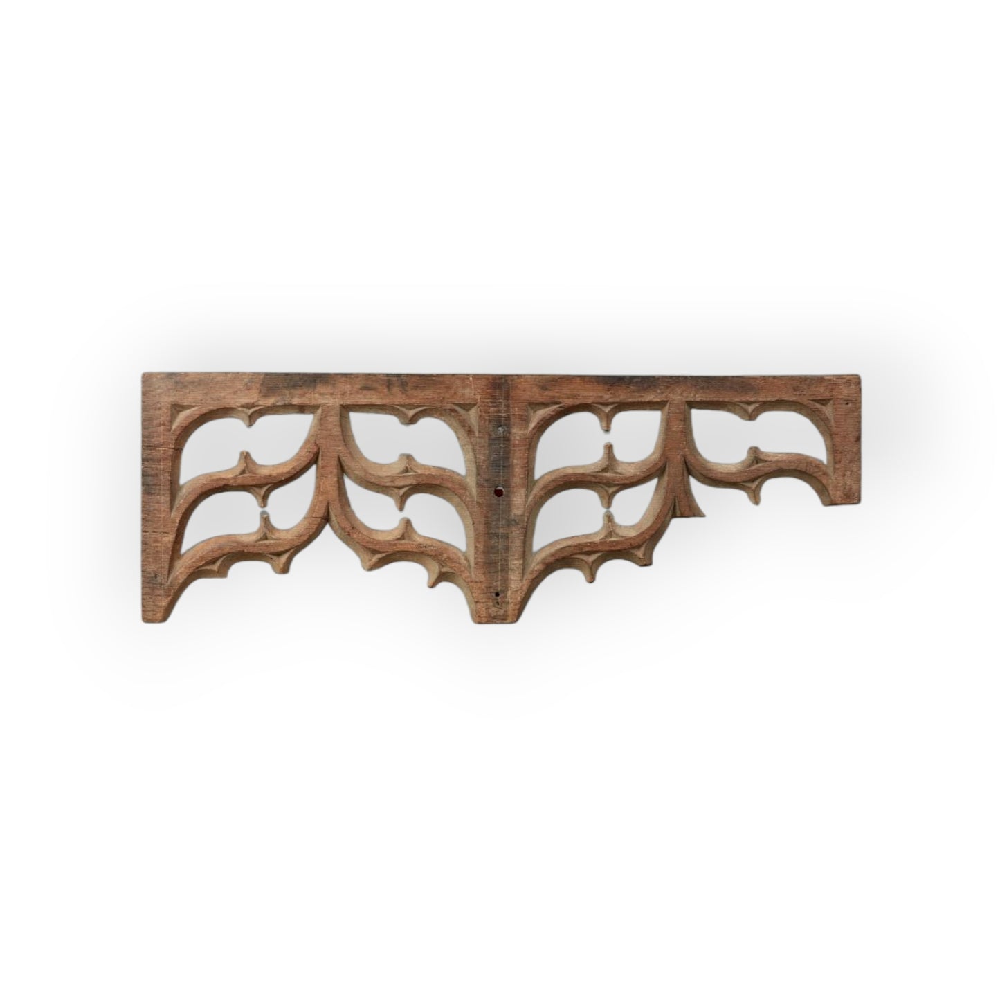 Large 15thC English Antique Carved Oak Gothic Tracery Fragment / Tracery Head Attributed to East Anglia, England, circa 1450