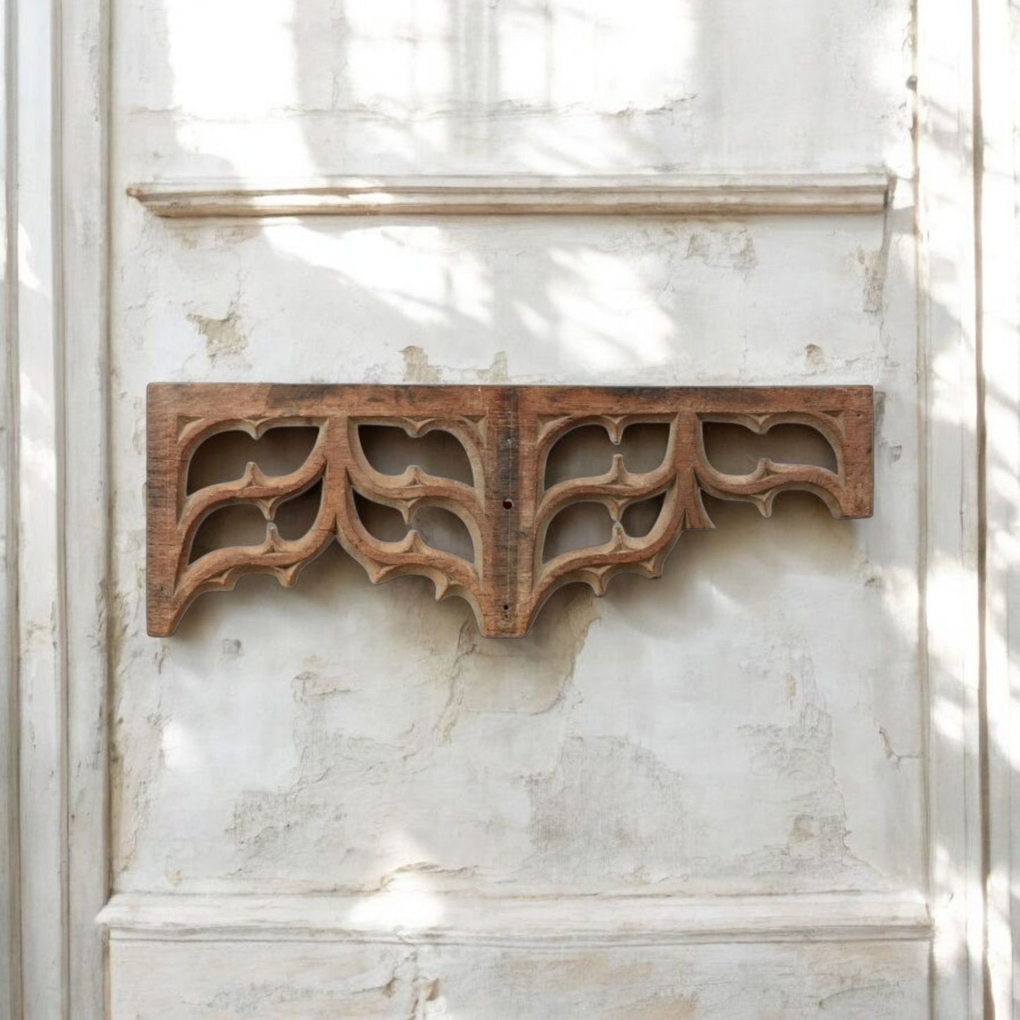 Large 15thC English Antique Carved Oak Gothic Tracery Fragment / Tracery Head Attributed to East Anglia, England, circa 1450