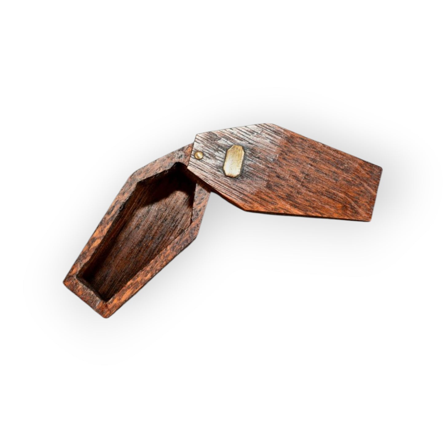 A Small 19th-Century Style Treen Coffin-Shaped Tobacco Snuff Box