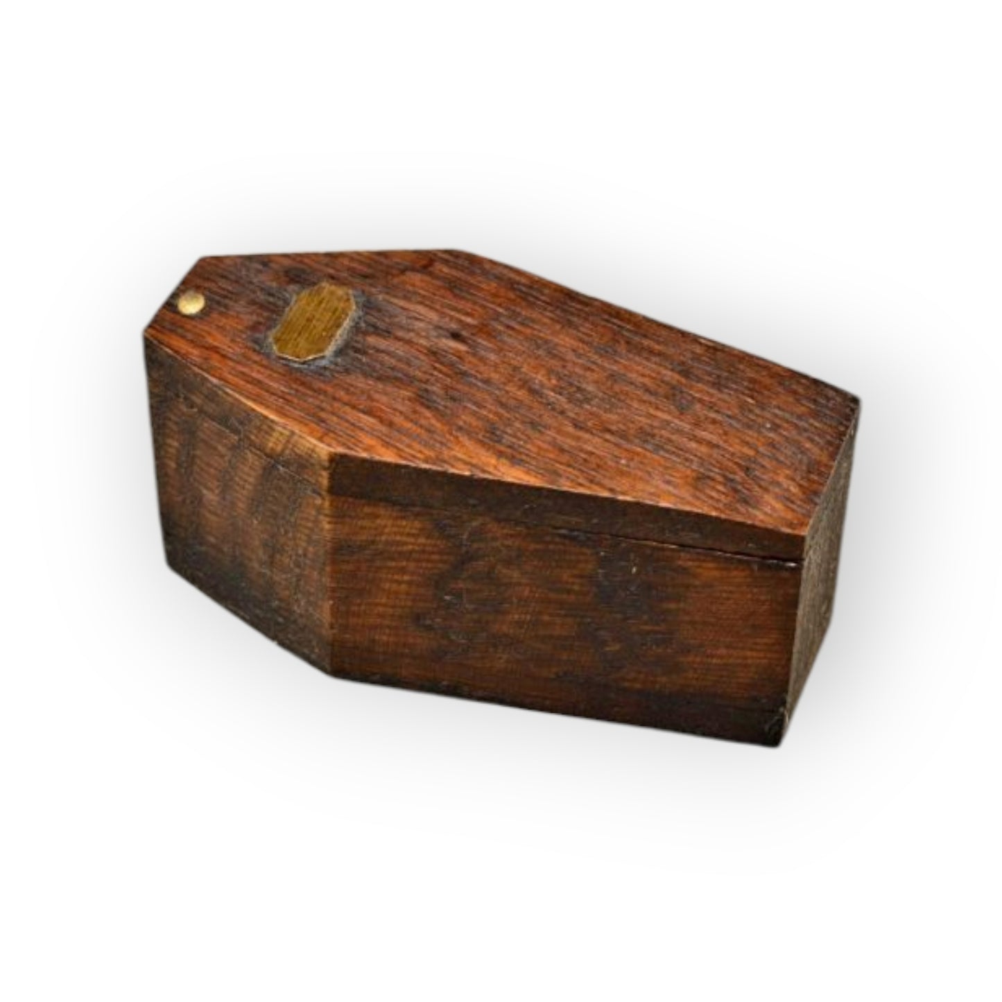 A Small 19th-Century Style Treen Coffin-Shaped Tobacco Snuff Box