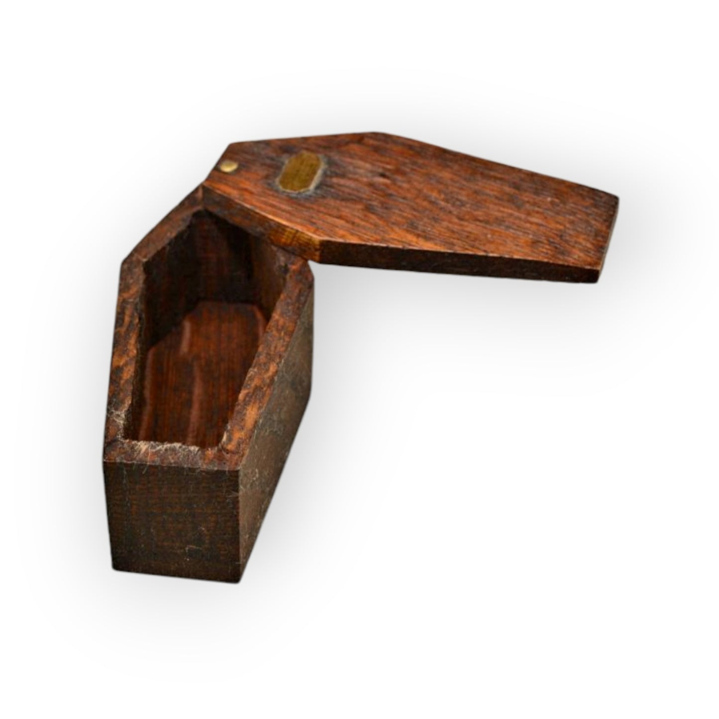 A Small 19th-Century Style Treen Coffin-Shaped Tobacco Snuff Box