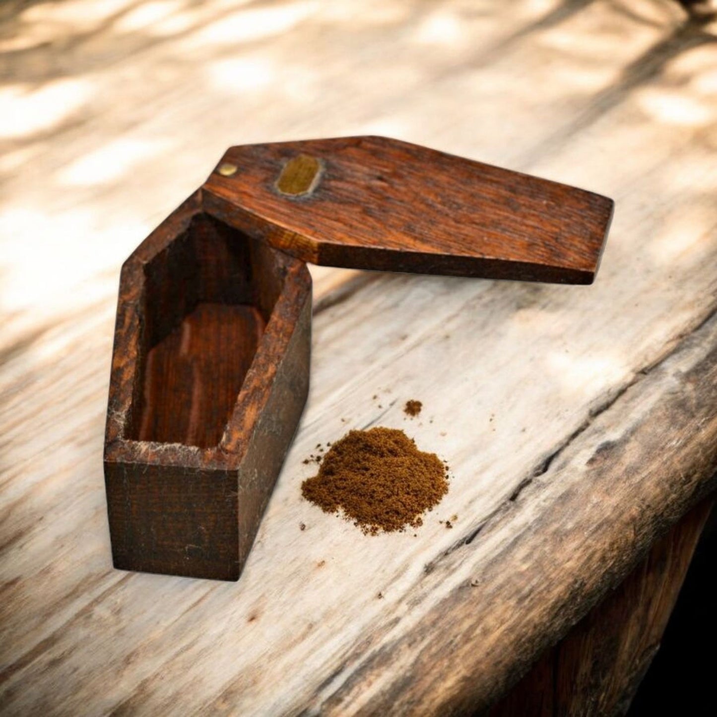 A Small 19th-Century Style Treen Coffin-Shaped Tobacco Snuff Box