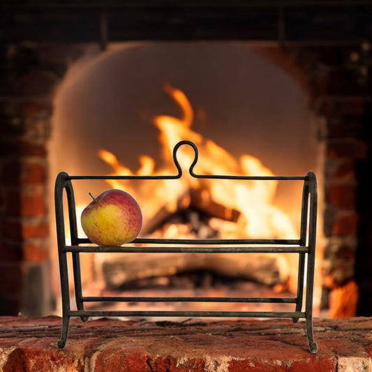 Rare Early 18th-Century English Antique Wrought Iron Down Hearth Apple Roaster