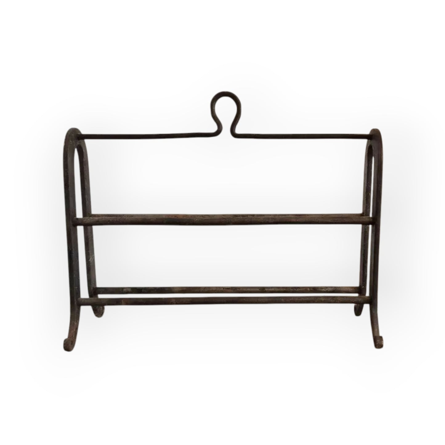 Rare Early 18th-Century English Antique Wrought Iron Down Hearth Apple Roaster