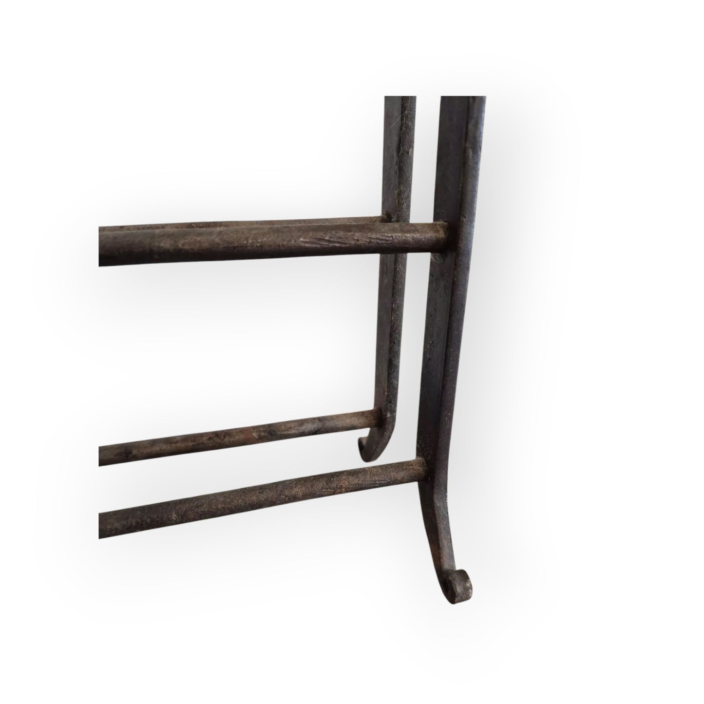 Rare Early 18th-Century English Antique Wrought Iron Down Hearth Apple Roaster