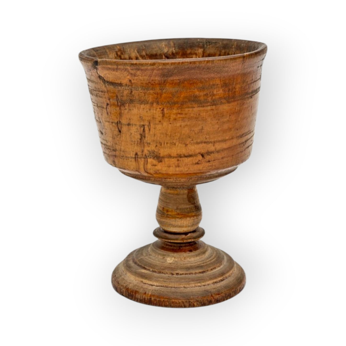 Diminutive Late 17th-Century English Antique Treen Turned Wooden Goblet