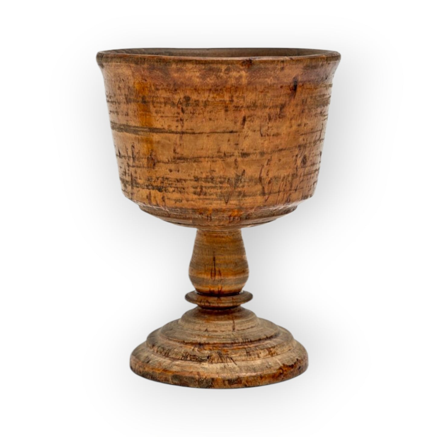 Diminutive Late 17th-Century English Antique Treen Turned Wooden Goblet