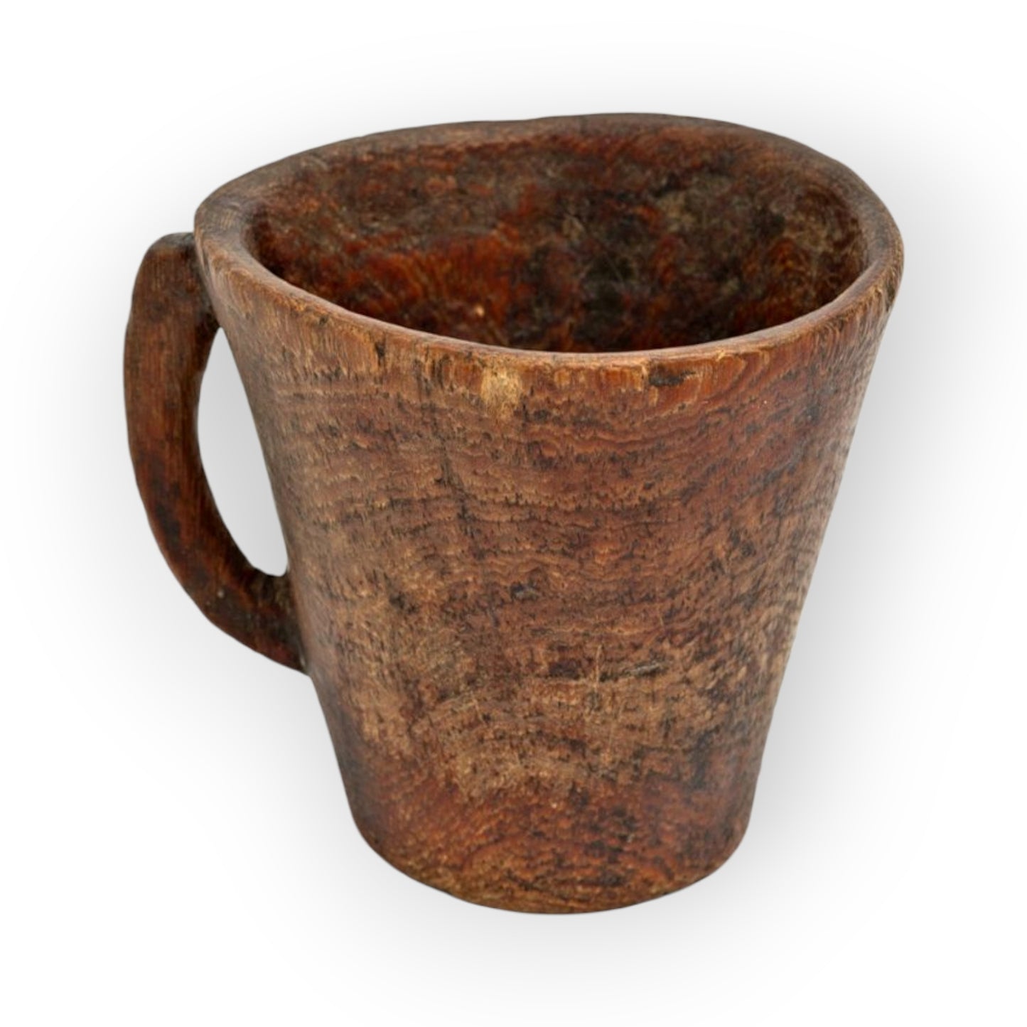 Rare, Primitive, 18th-Century Irish Antique Treen Lámhóg Beaker Of Small Size