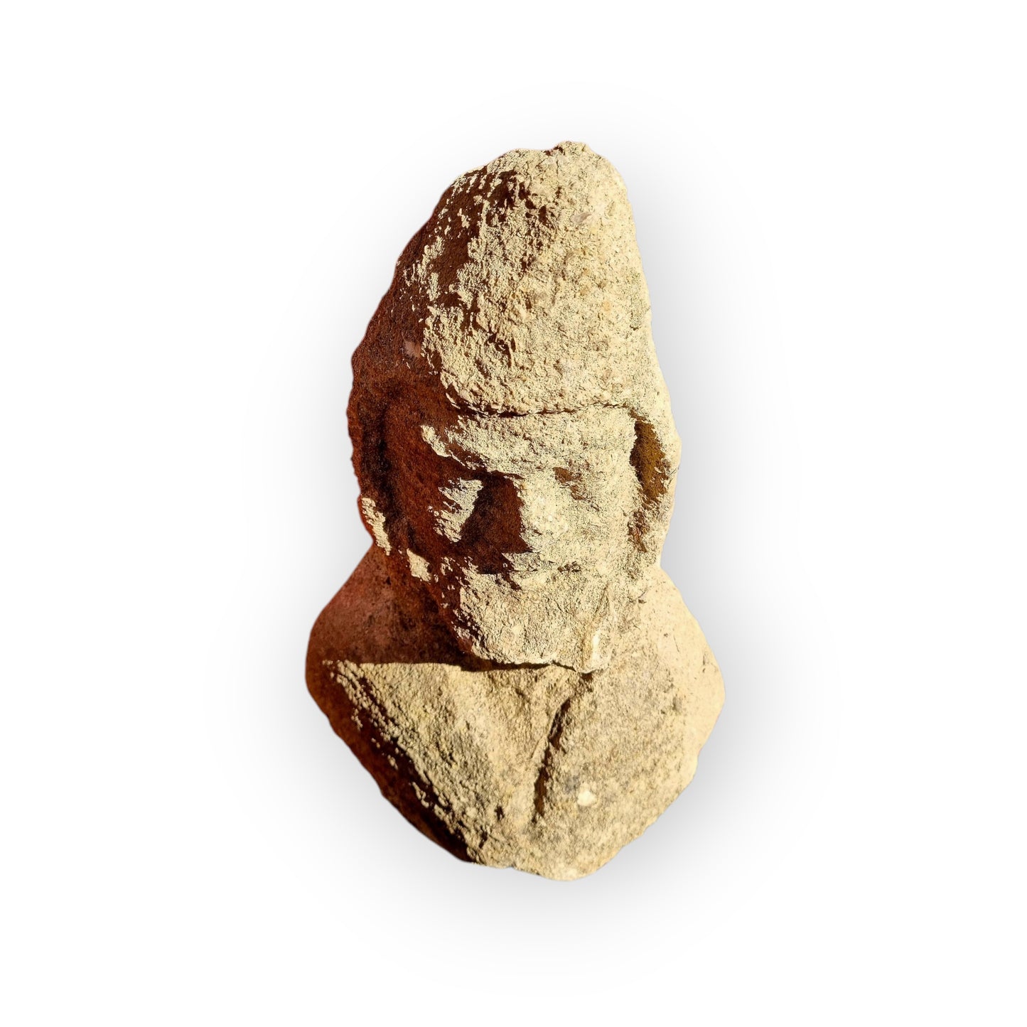 Originating From Walsingham Priory, Norfolk, England - A Medieval Period English Antique Carved Stone Sculpture / Bust Of A Monk Wearing A Cowl (Monk's Hood) -