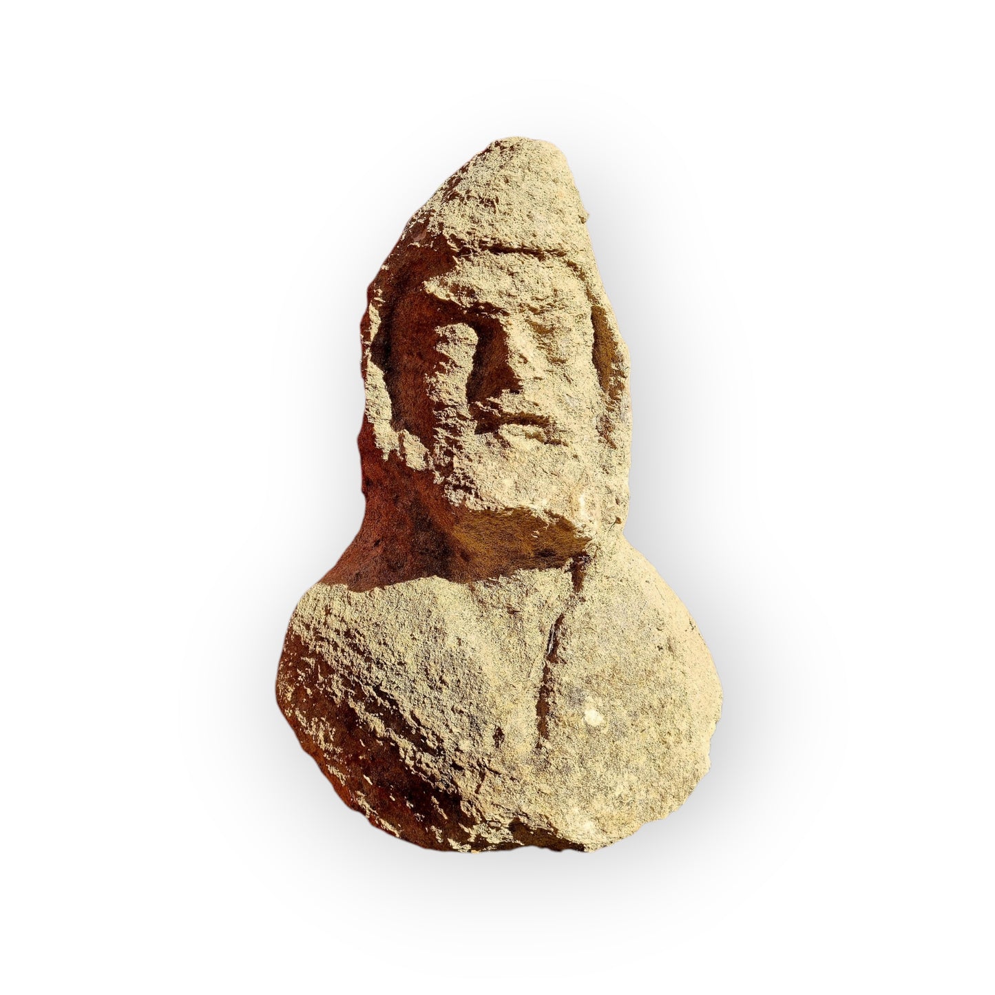 Originating From Walsingham Priory, Norfolk, England - A Medieval Period English Antique Carved Stone Sculpture / Bust Of A Monk Wearing A Cowl (Monk's Hood) -