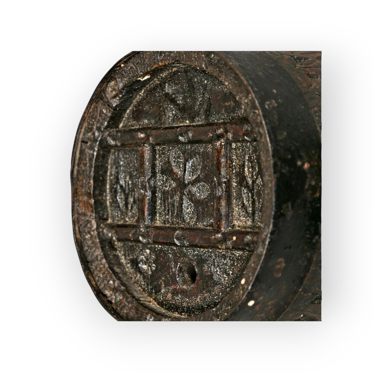 18th-Century English Antique Oak Costrel / Harvest Barrel