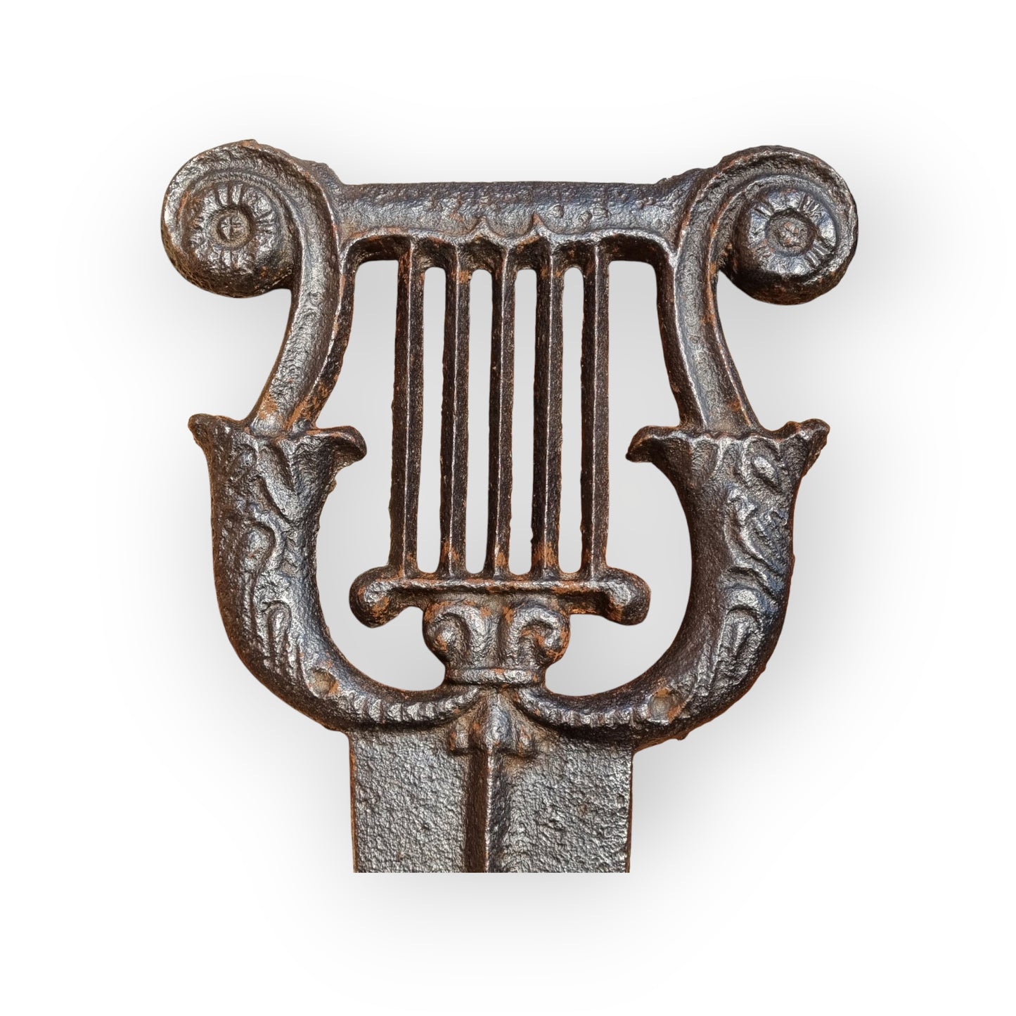 Pair Of Early 19th-Century English Antique Cast Iron Lyre-Shaped Boot Scrapers, circa 1820-1830