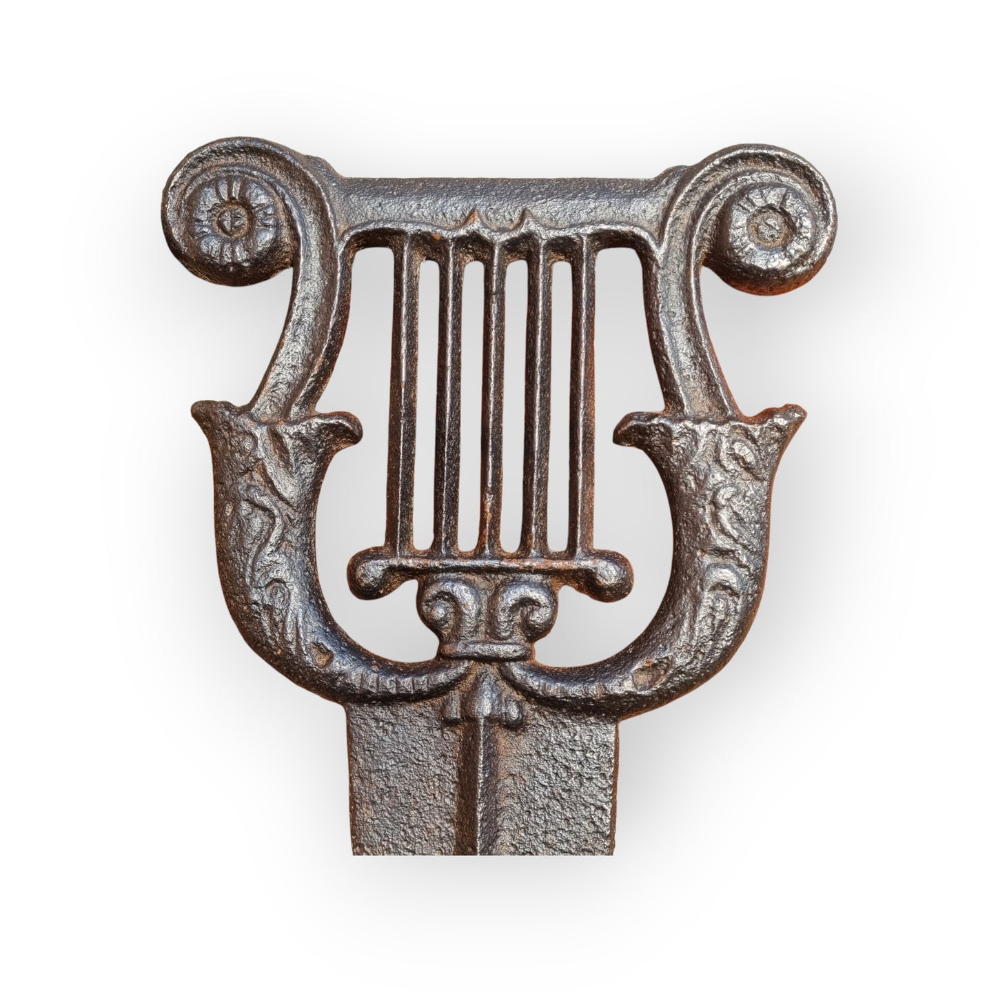 Pair Of Early 19th-Century English Antique Cast Iron Lyre-Shaped Boot Scrapers, circa 1820-1830