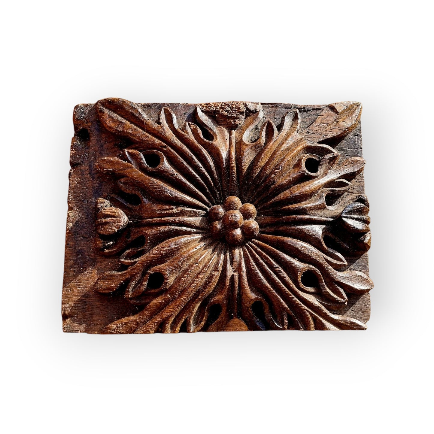 16th Century English Antique Carved Oak Ceiling Boss