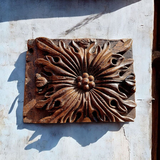 16th Century English Antique Carved Oak Ceiling Boss
