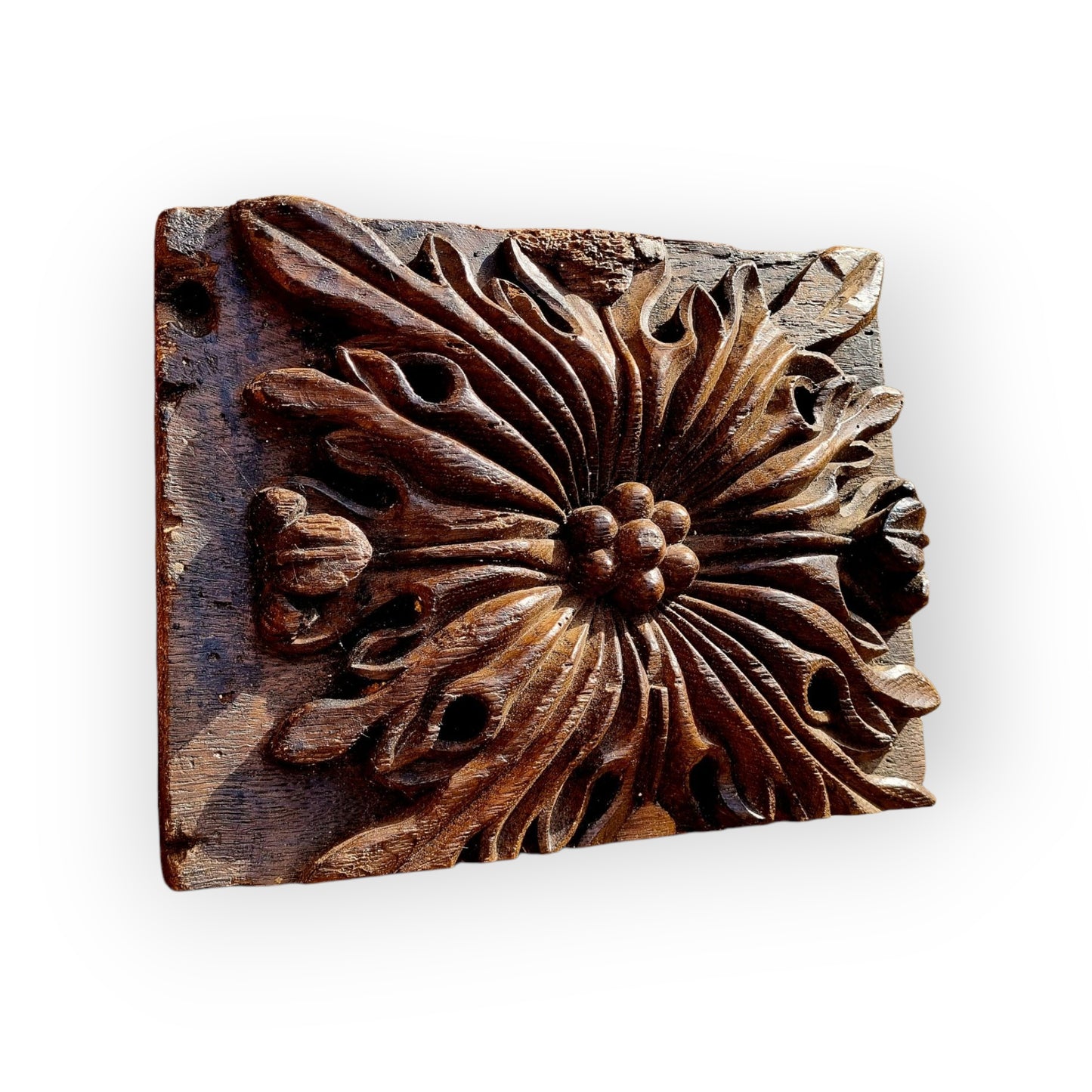 16th Century English Antique Carved Oak Ceiling Boss