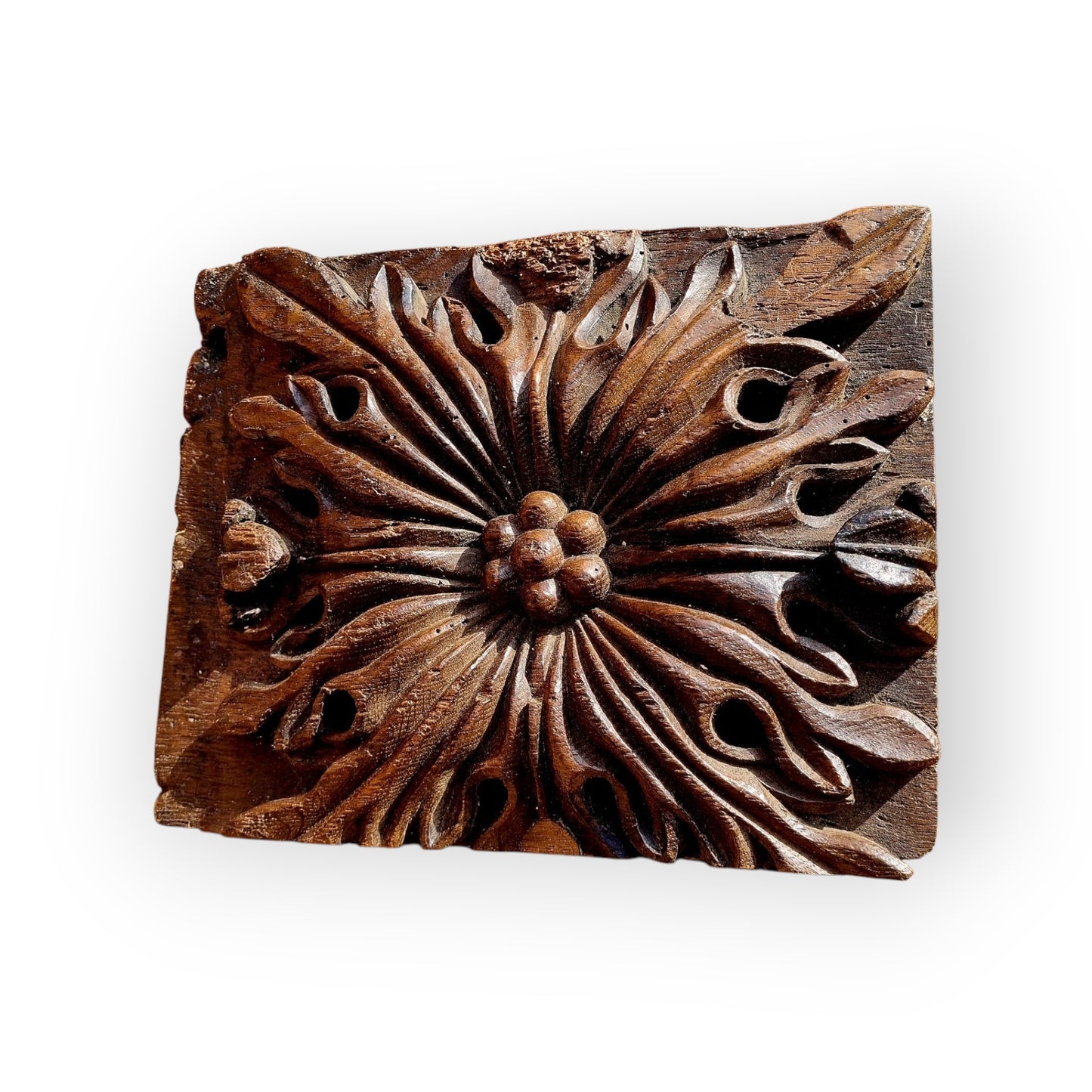 16th Century English Antique Carved Oak Ceiling Boss