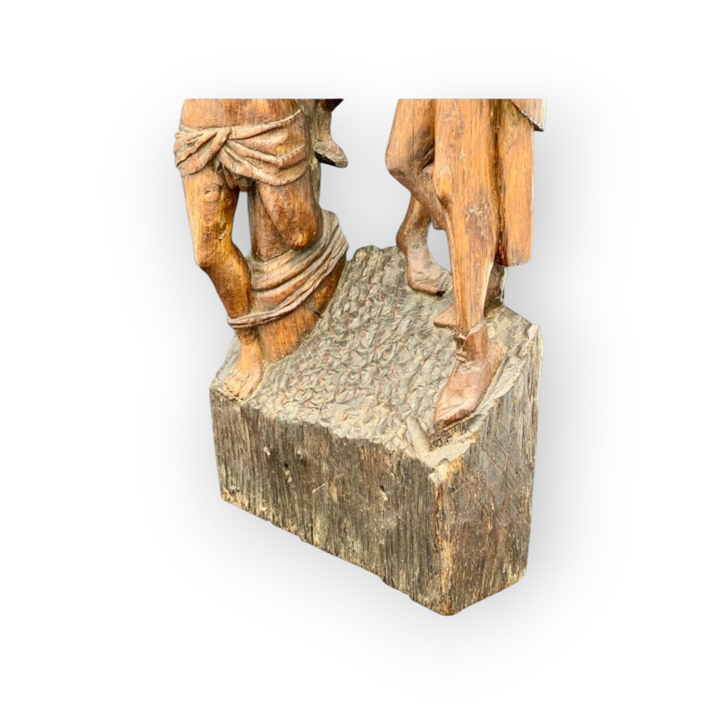 Late 15th-Century Antique Carved Oak Sculpture Depicting The Flagellation Of Christ