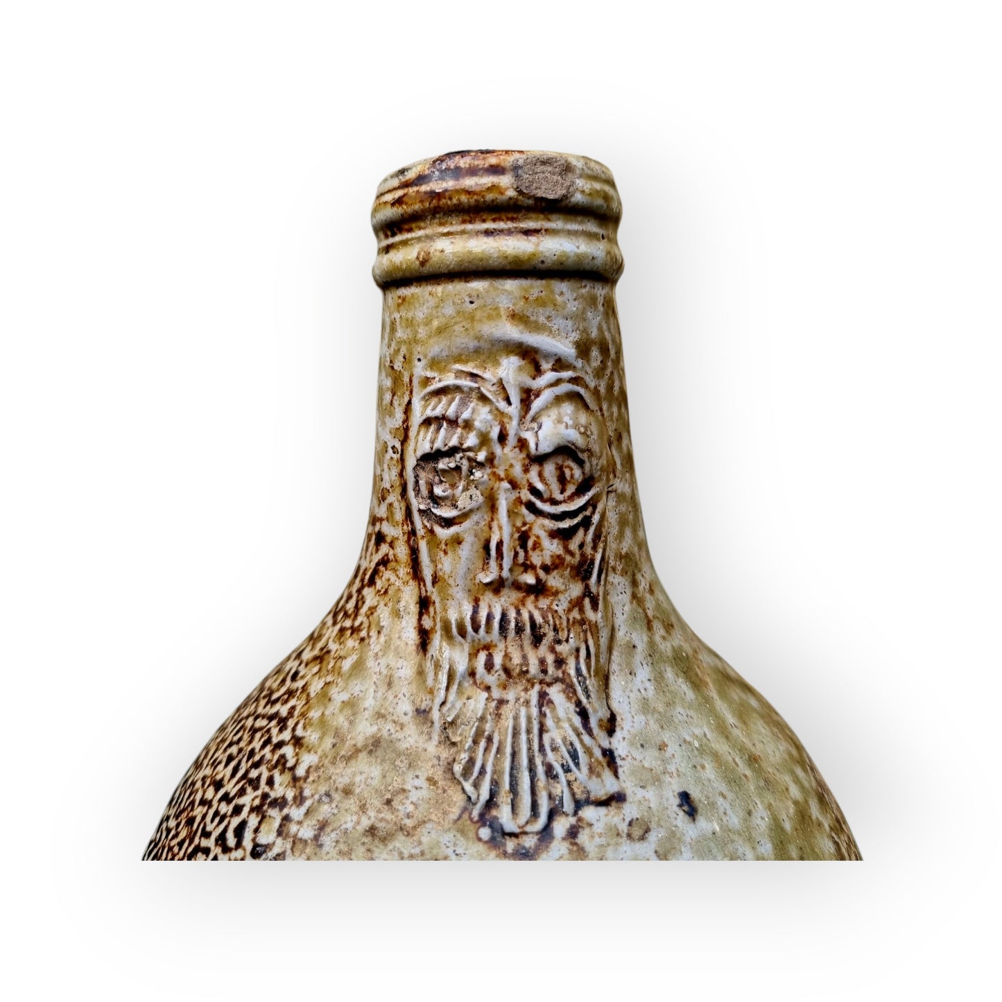 17th-Century German Antique Stoneware Bellarmine Jug or Bartmannkrug, circa 1620-1675, Ex-Bellarmine Museum, Norfolk