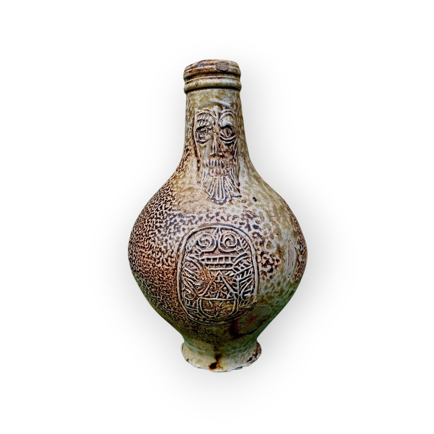 17th-Century German Antique Stoneware Bellarmine Jug or Bartmannkrug, circa 1620-1675, Ex-Bellarmine Museum, Norfolk