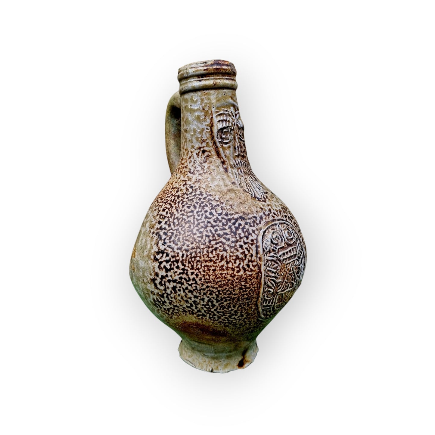 17th-Century German Antique Stoneware Bellarmine Jug or Bartmannkrug, circa 1620-1675, Ex-Bellarmine Museum, Norfolk
