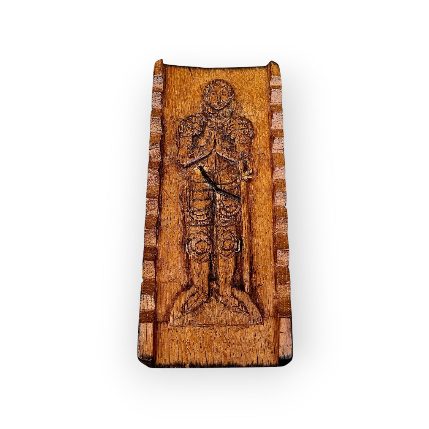 16th-Century Style, Early 19th-Century Made, English Antique Carved Oak Panel - A Copy Of The Brass Tomb Plaque / Funerary Plaque Of Humphrey Brewster (1525-1593)