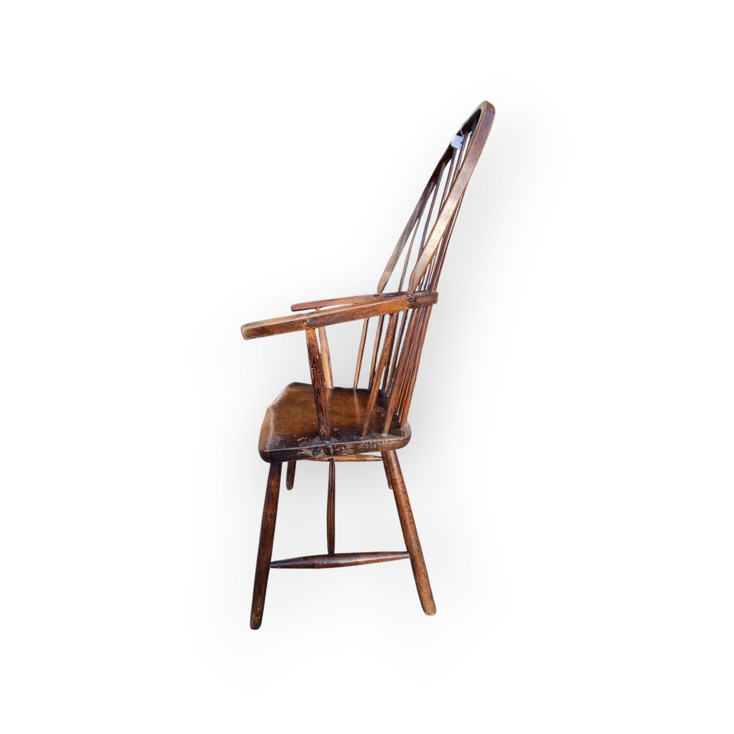 Early 19th-Century English Antique Beech & Elm Windsor Armchair