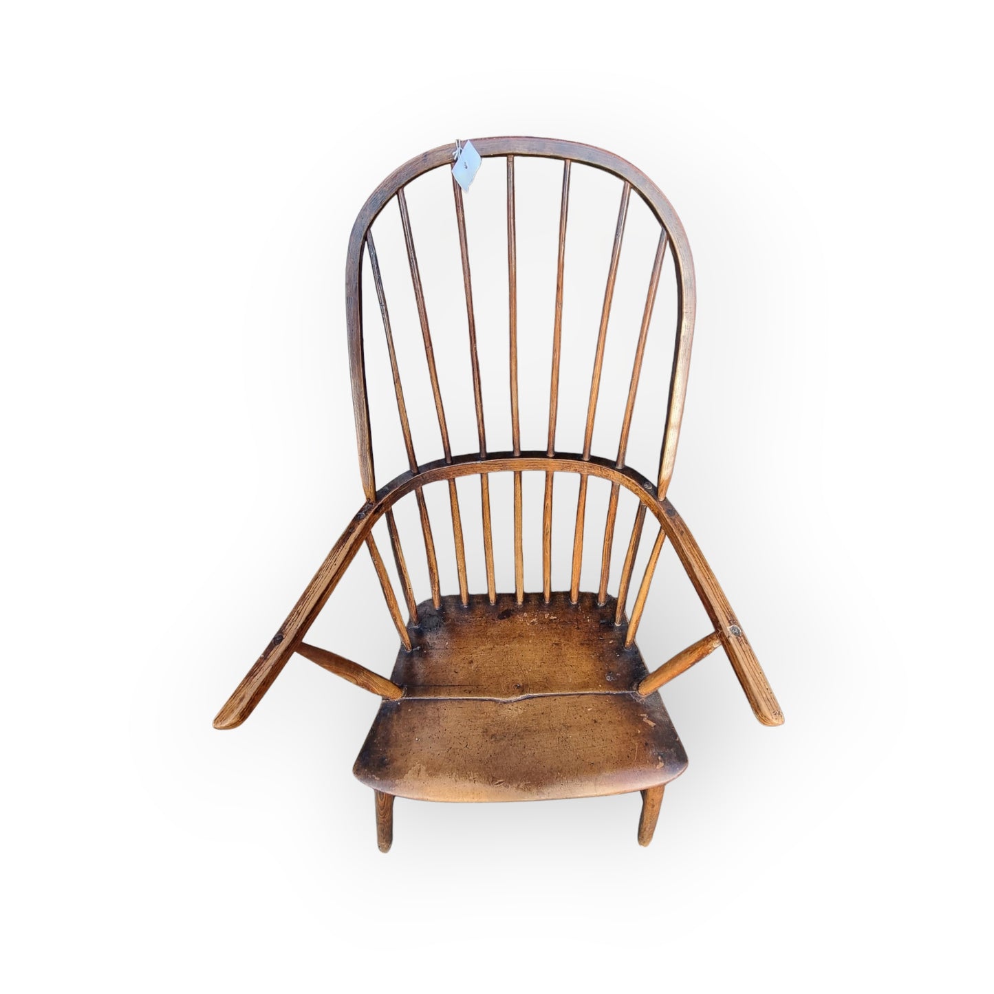 Early 19th-Century English Antique Beech & Elm Windsor Armchair