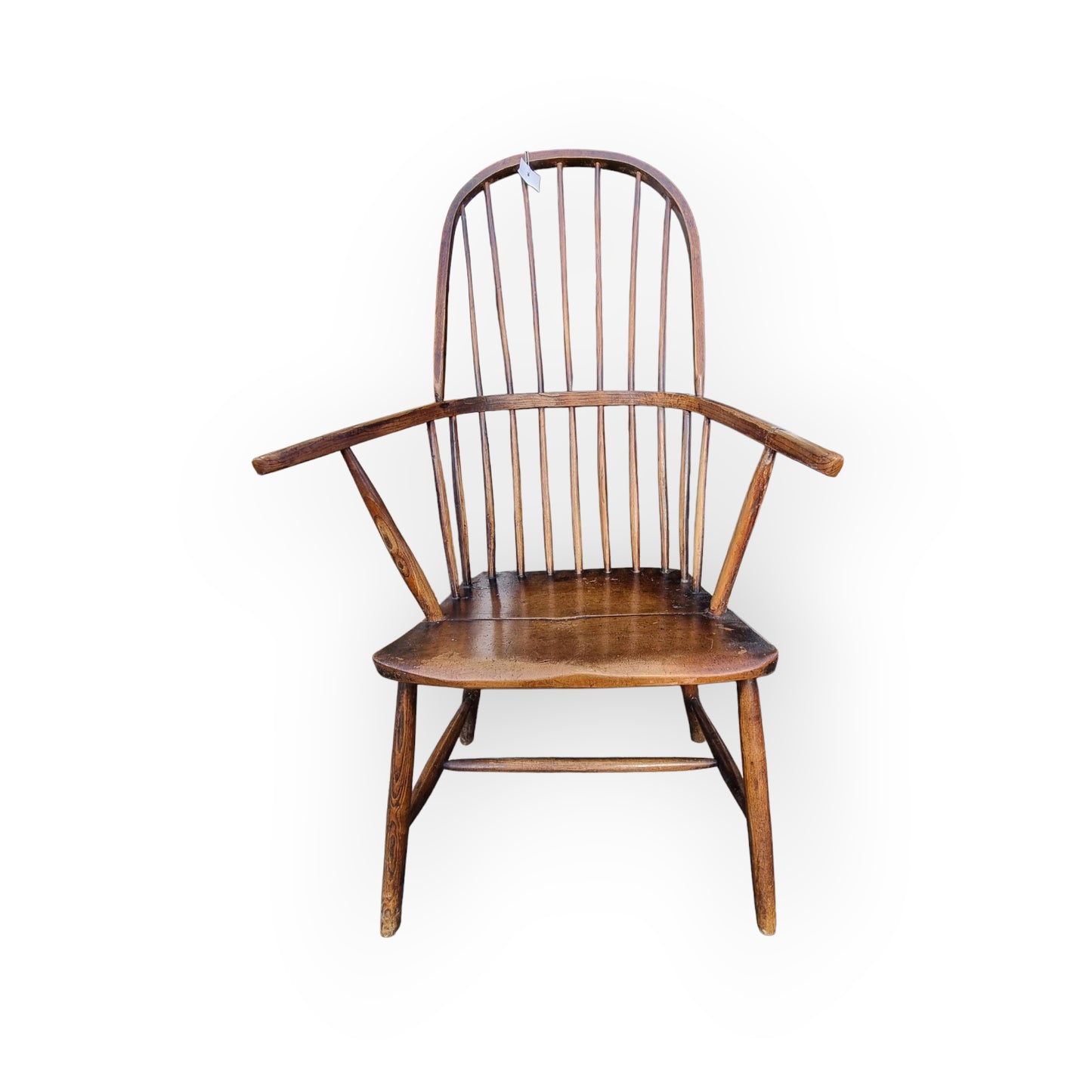 Early 19th-Century English Antique Beech & Elm Windsor Armchair