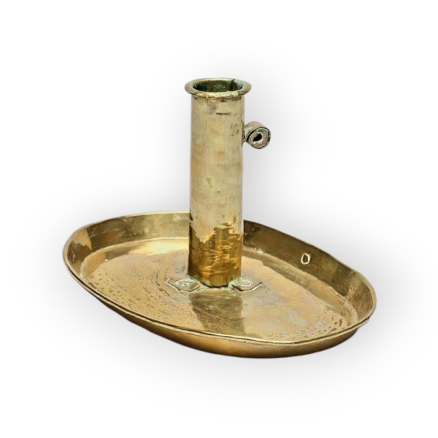 Late 18th-Century Antique Brass Rise-and-Fall Antique Brass Candlestick