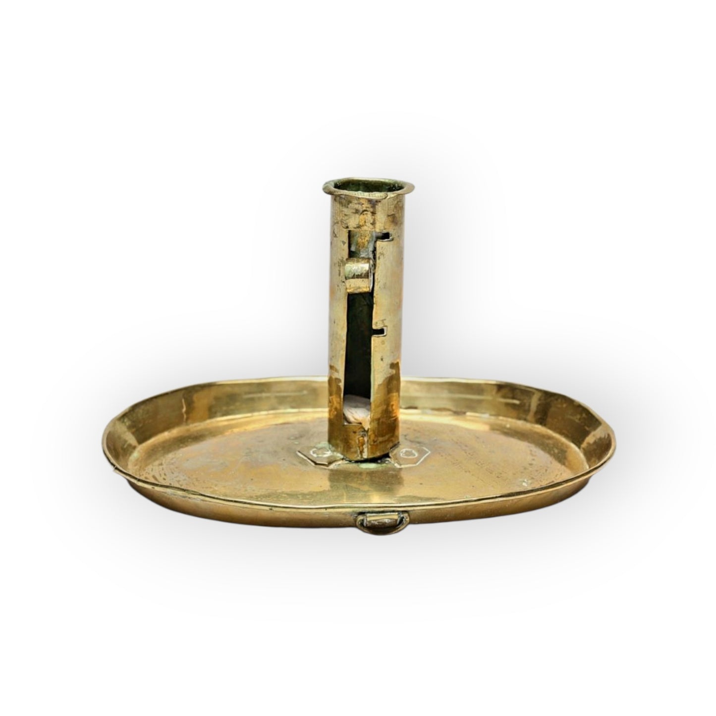 Late 18th-Century Antique Brass Rise-and-Fall Antique Brass Candlestick
