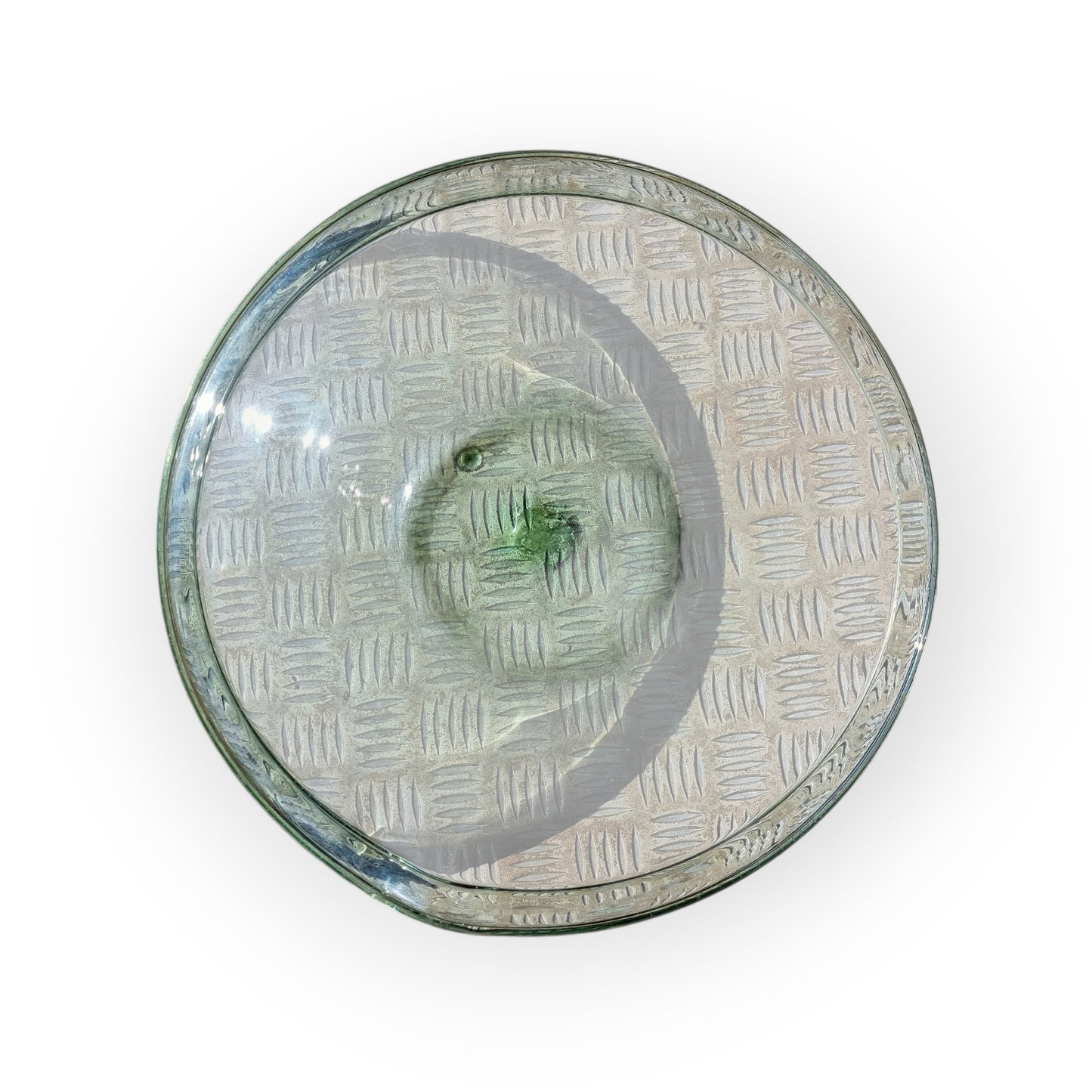 An Exceptionally Rare & Large Mid 18th-Century English Antique Hand-Blown Glass Spouted Dairy Bowl / Cream Bowl - Approx 41 cm In Diameter