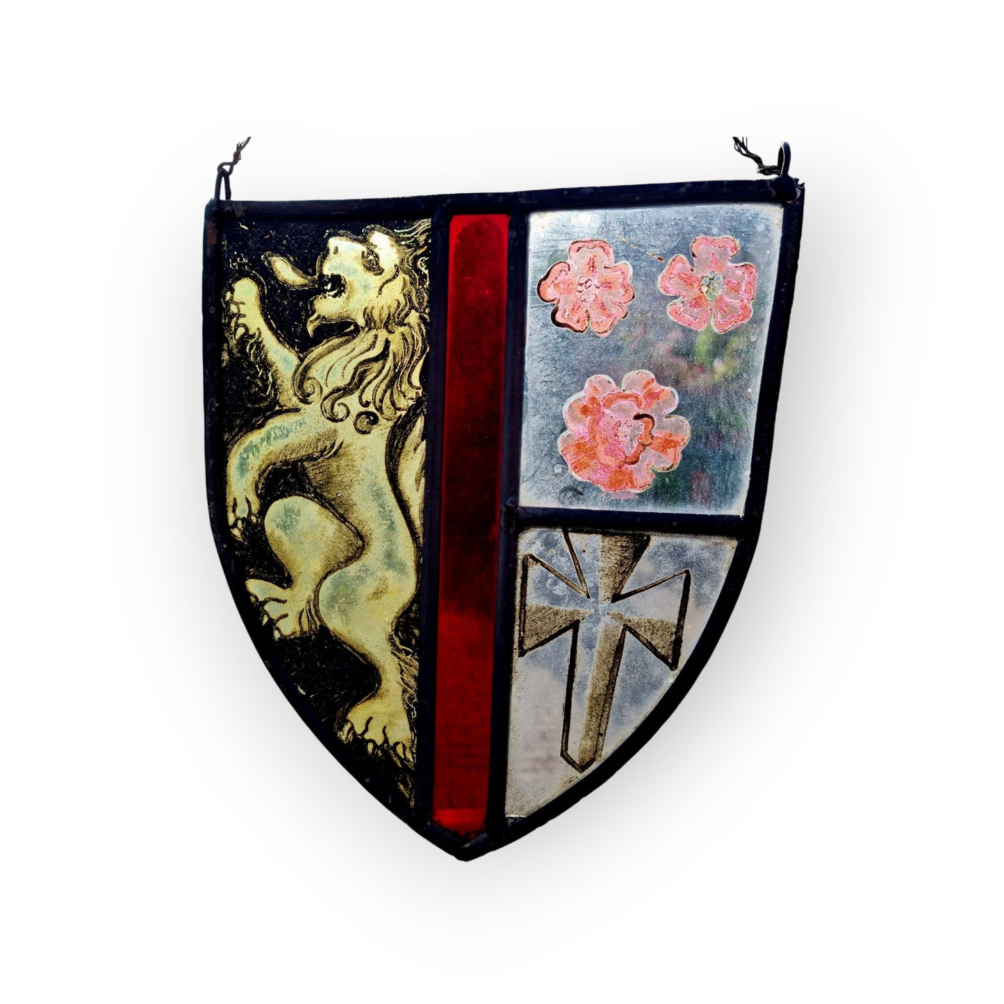 16th-Century Antique Stained Glass Panel In The Form Of An Armorial Shield 2 Of 2