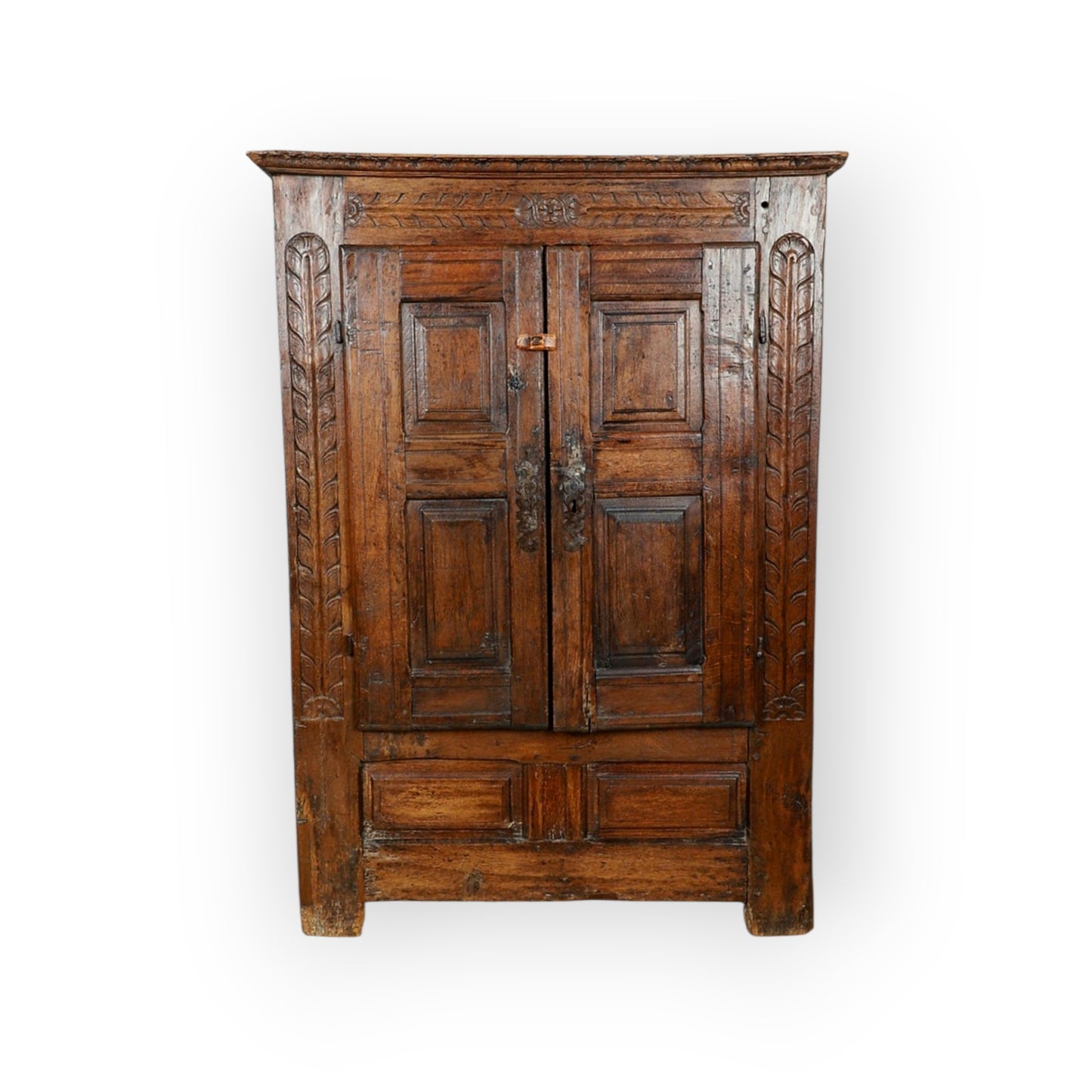 Late 17th Century Antique Oak Press Cupboard / Free Standing Cupboard Of Small Proportions