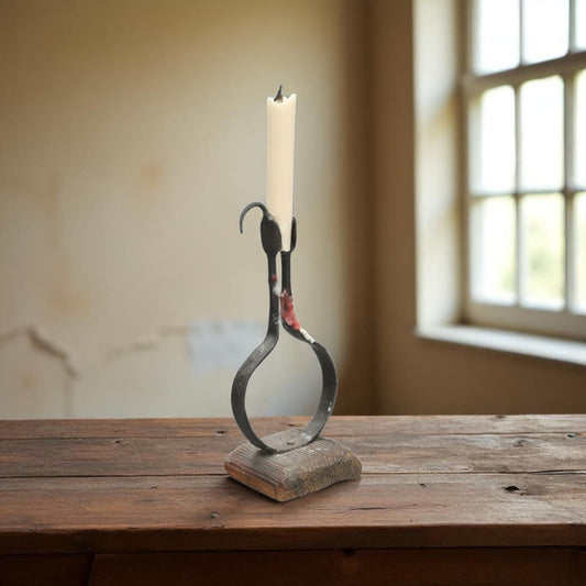 Early 18th-Century Primitive Antique Iron Splint Holder Lighting Device / Peerman