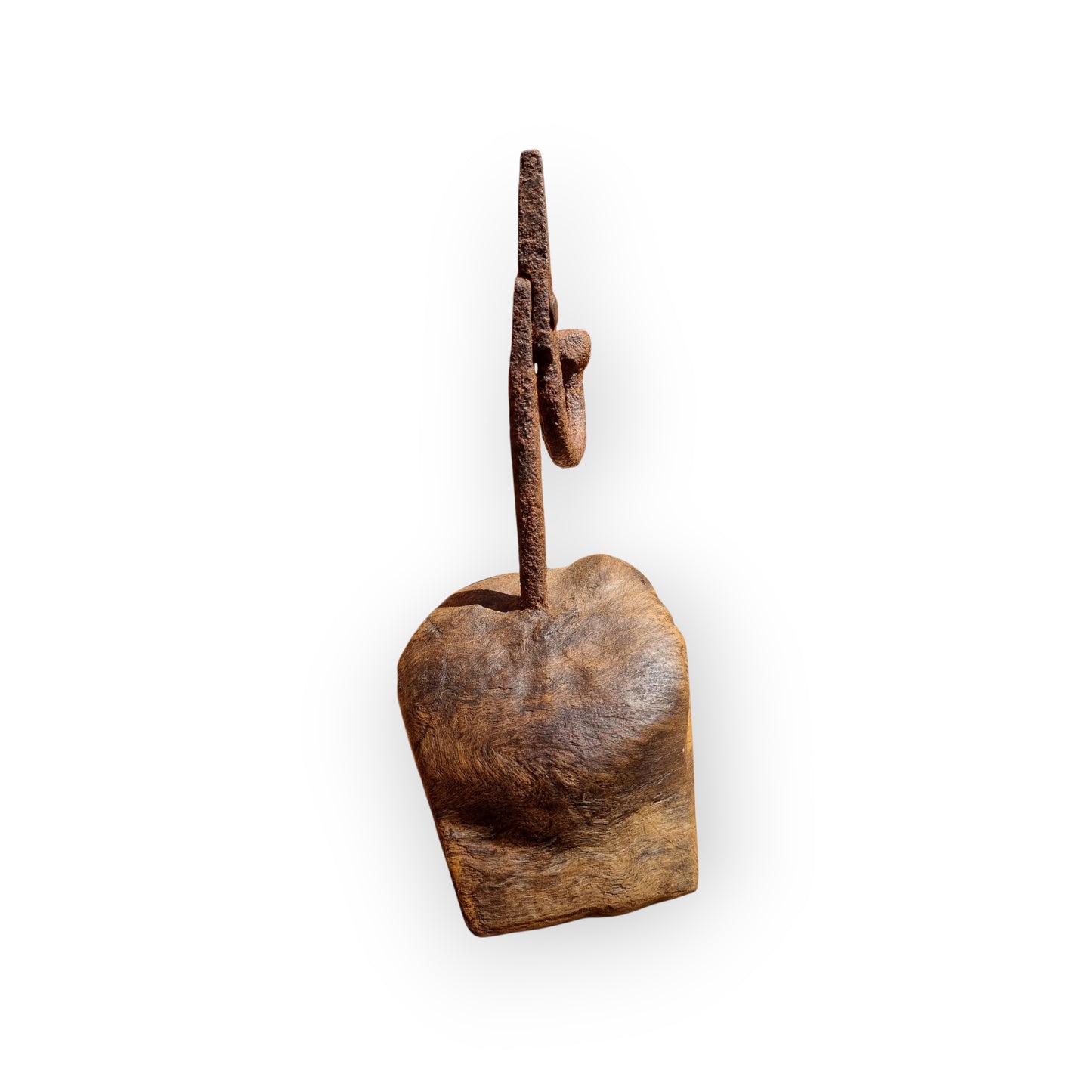 18th Century English Antique Rushlight or Rushnip On A Burrwood Base