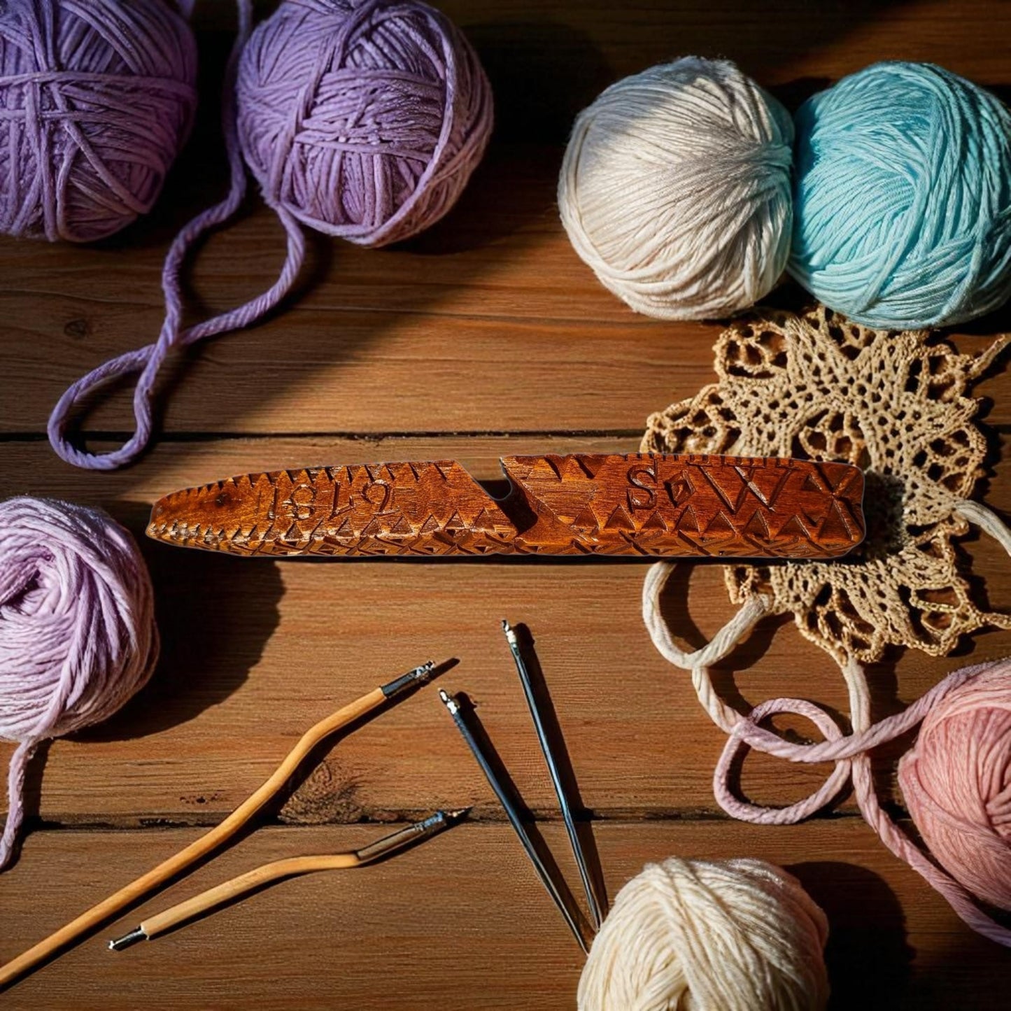 19th Century English Antique Treen Knitting Sheath Dated "1842"