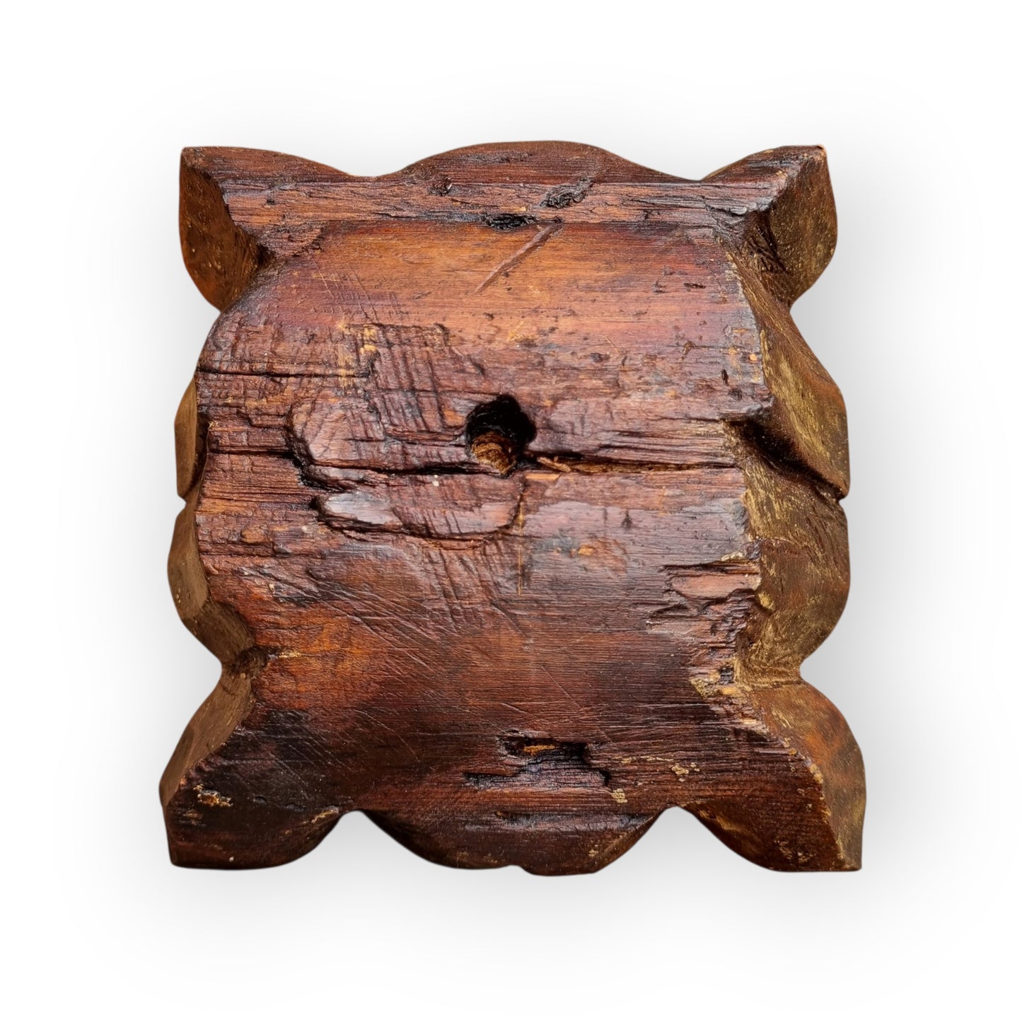 Late 15th-Century / Early 16th-century English Antique Carved Wooden Ceiling Boss