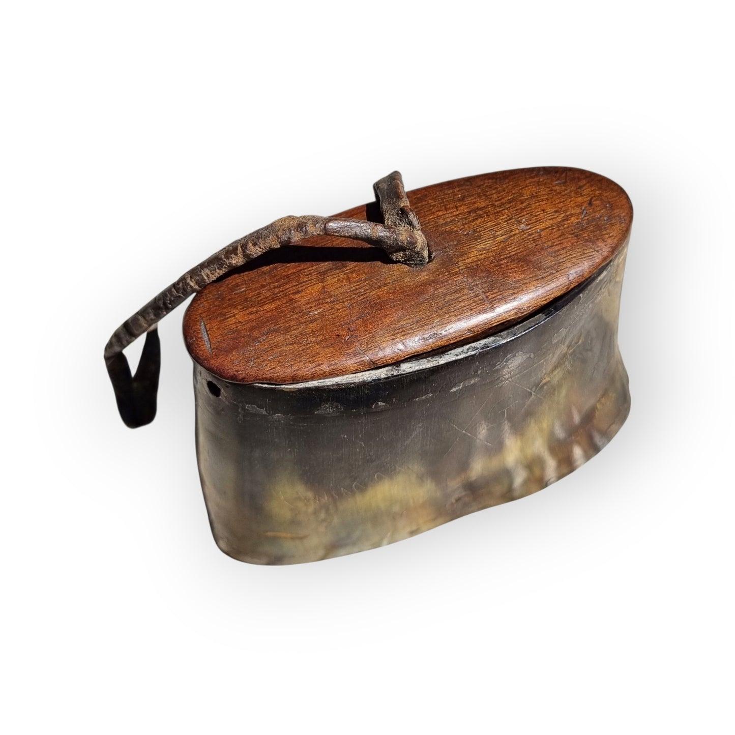 Late 18th-Century Primitive Scottish Antique Horn Tobacco Snuff Box Dated "1799"