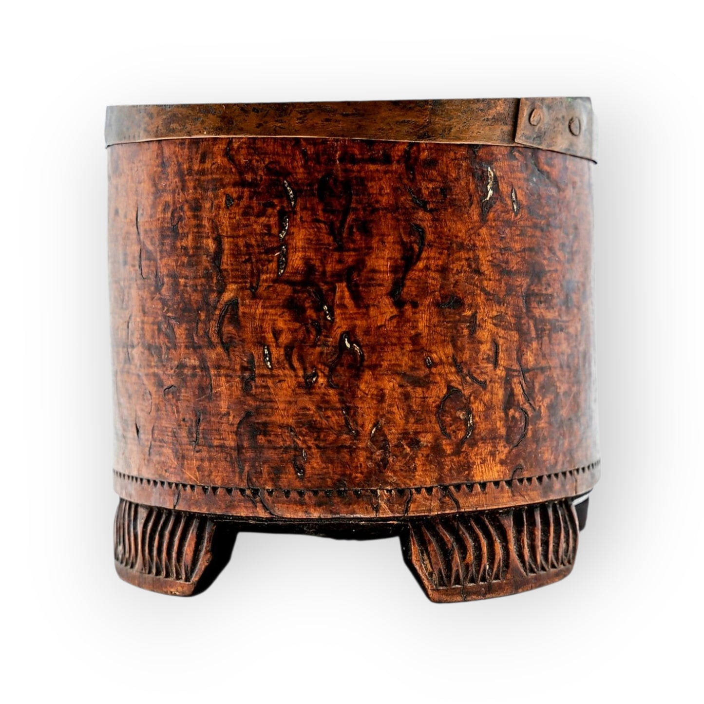 Large Mid-18th-Century Norwegian Antique Treen / Birchwood Peg Tankard