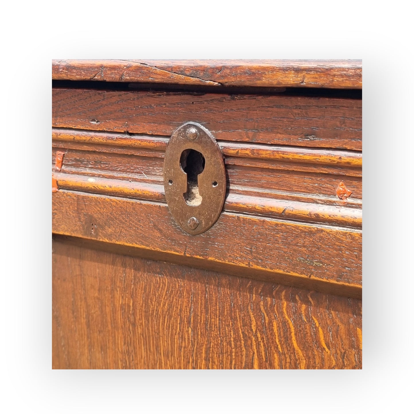 Late 17th-Century English Antique Joined Oak Coffer / Chest