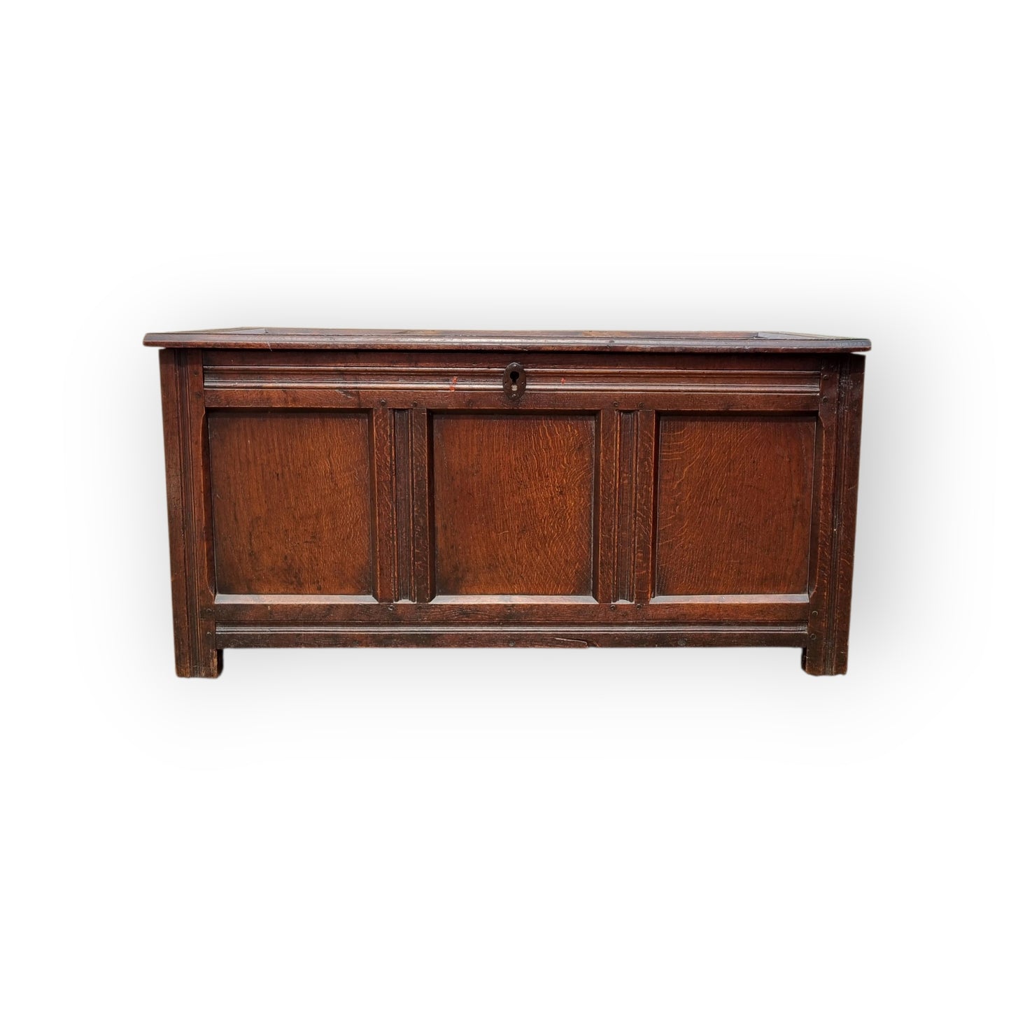 Late 17th-Century English Antique Joined Oak Coffer / Chest
