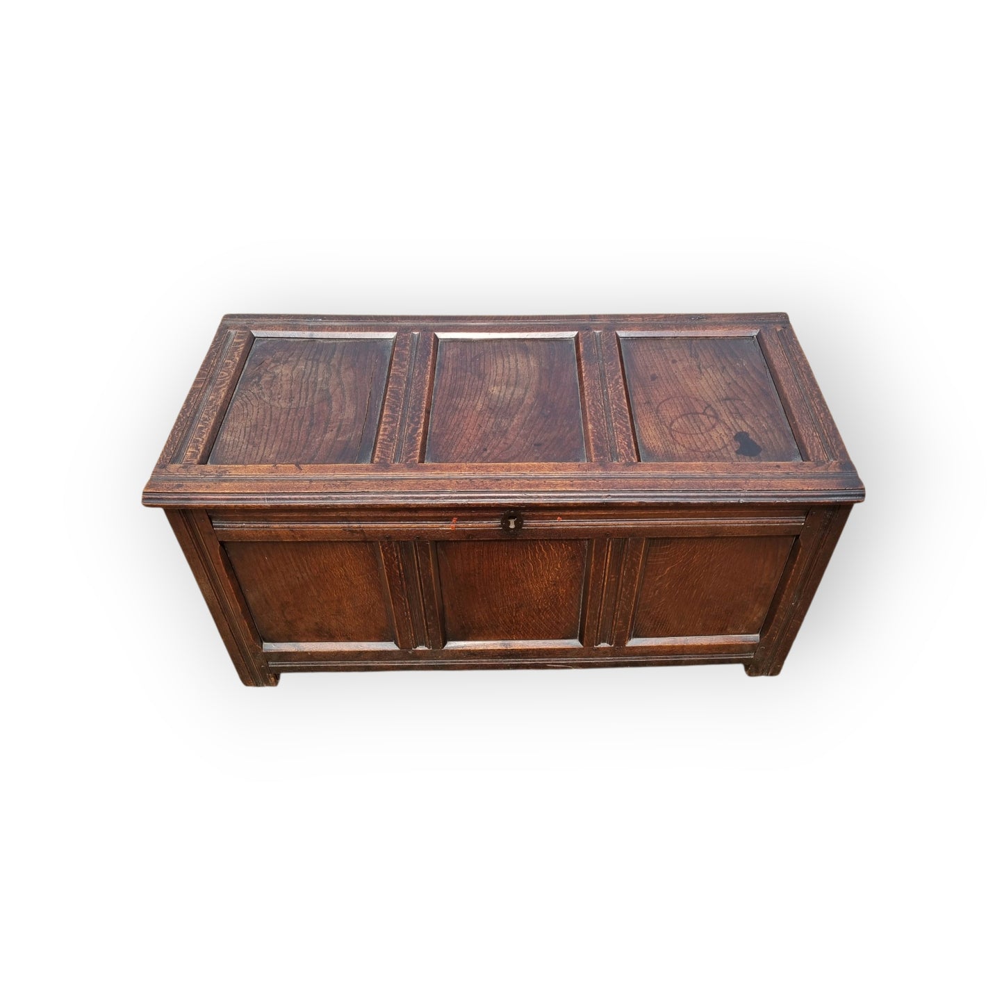 Late 17th-Century English Antique Joined Oak Coffer / Chest