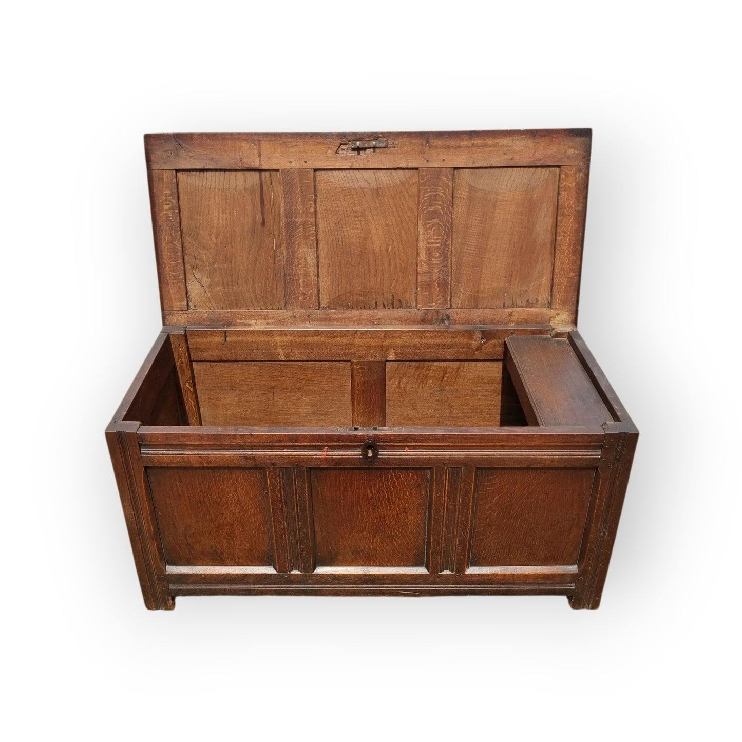 Late 17th-Century English Antique Joined Oak Coffer / Chest