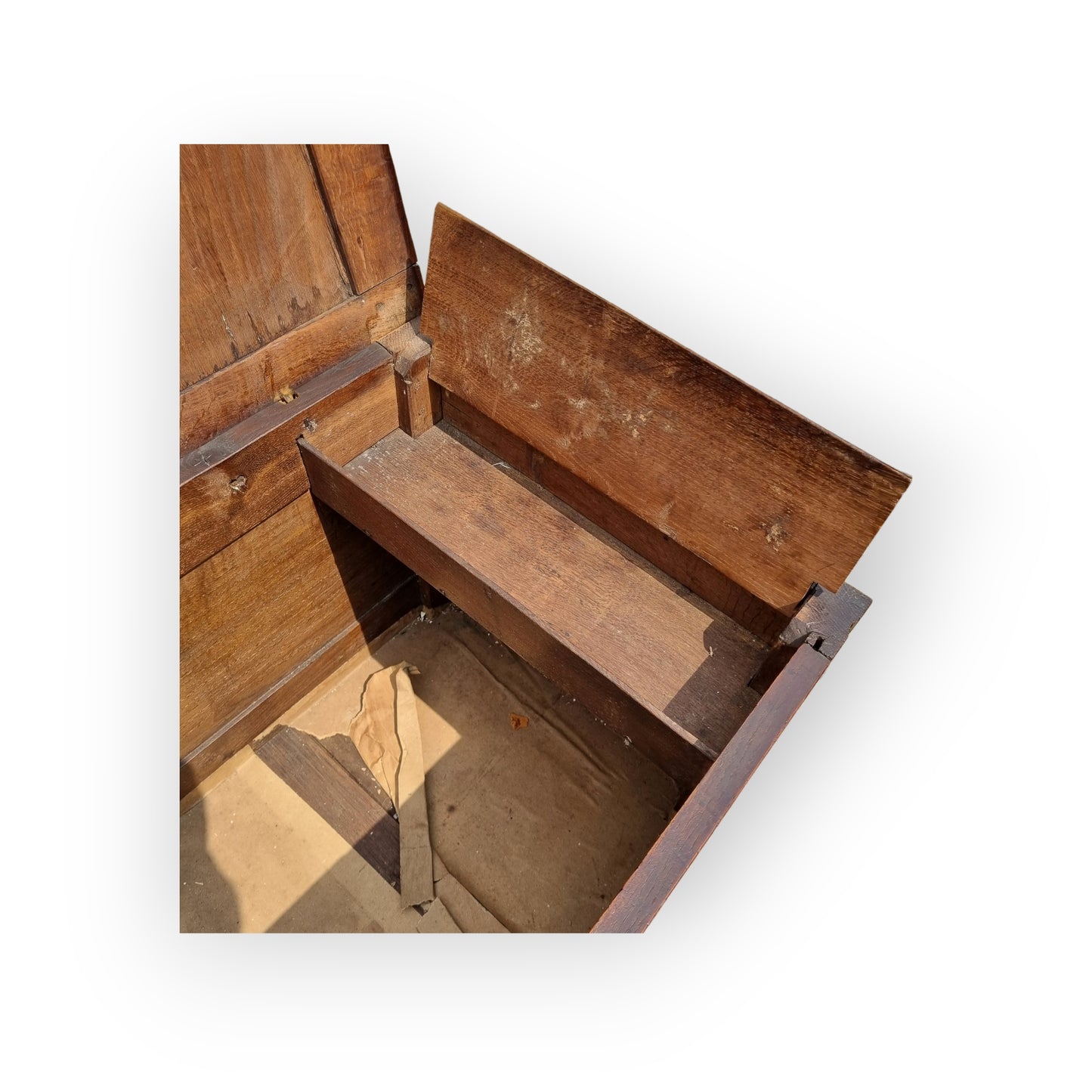 Late 17th-Century English Antique Joined Oak Coffer / Chest
