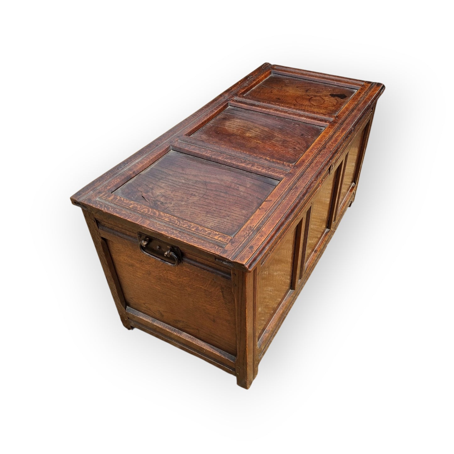 Late 17th-Century English Antique Joined Oak Coffer / Chest